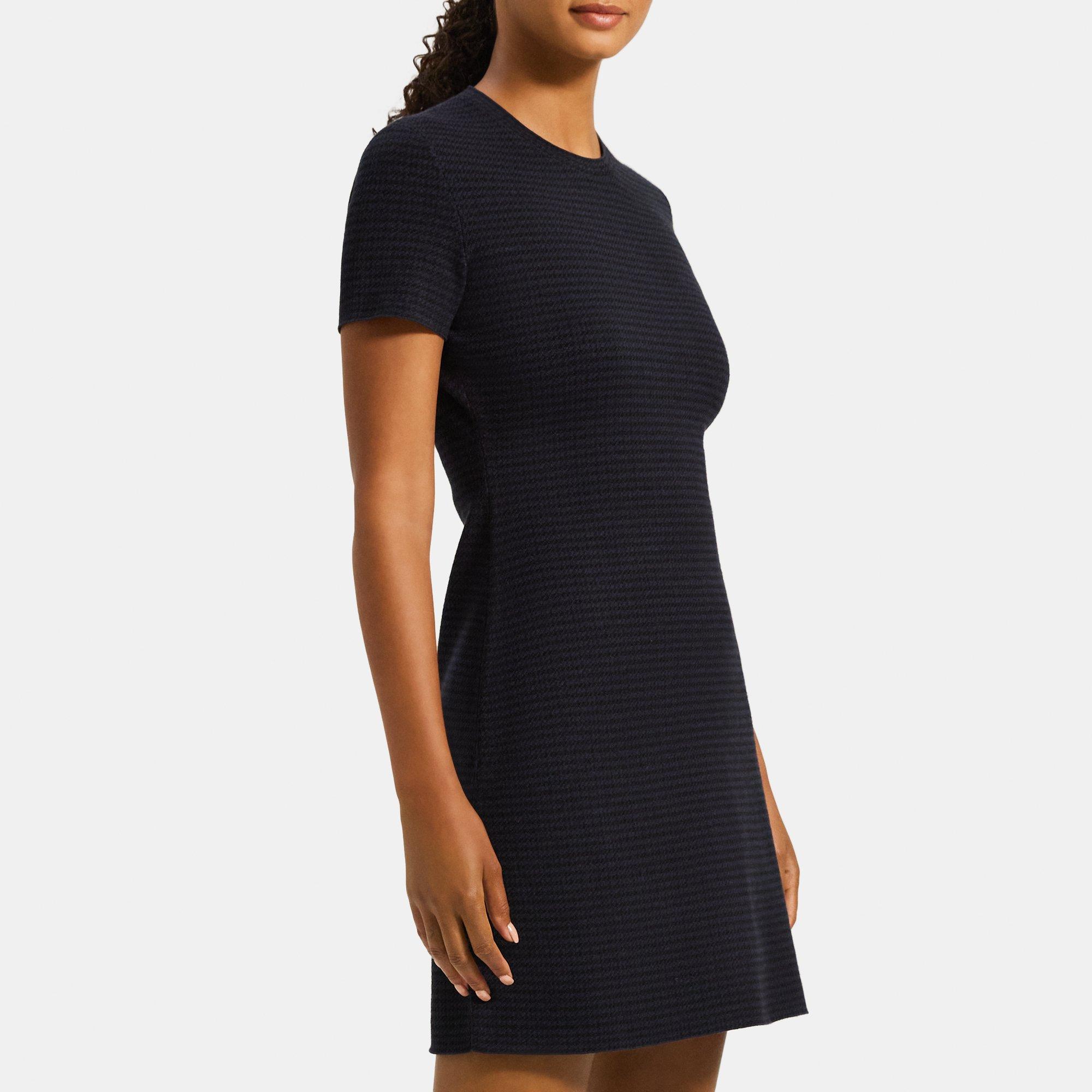 Checked Stretch Viscose Knit Flare Dress | Theory Outlet