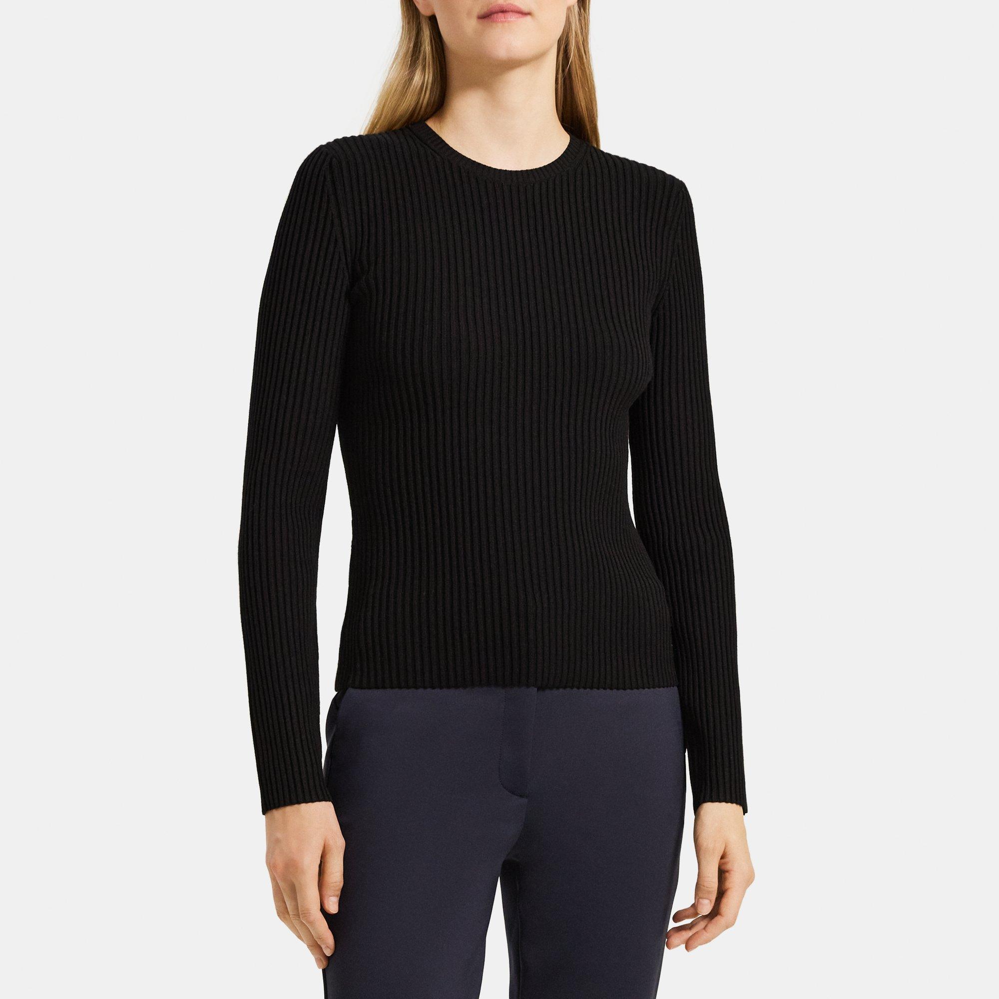 Slim-Fit Sweater in Striped Stretch Viscose Knit