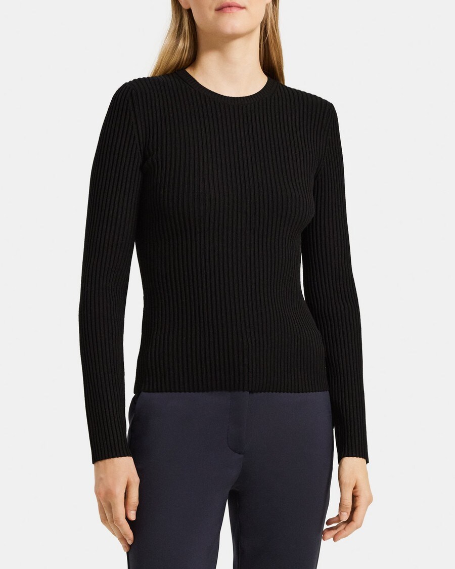Striped Stretch Viscose Knit Slim-Fit Sweater | Theory Outlet