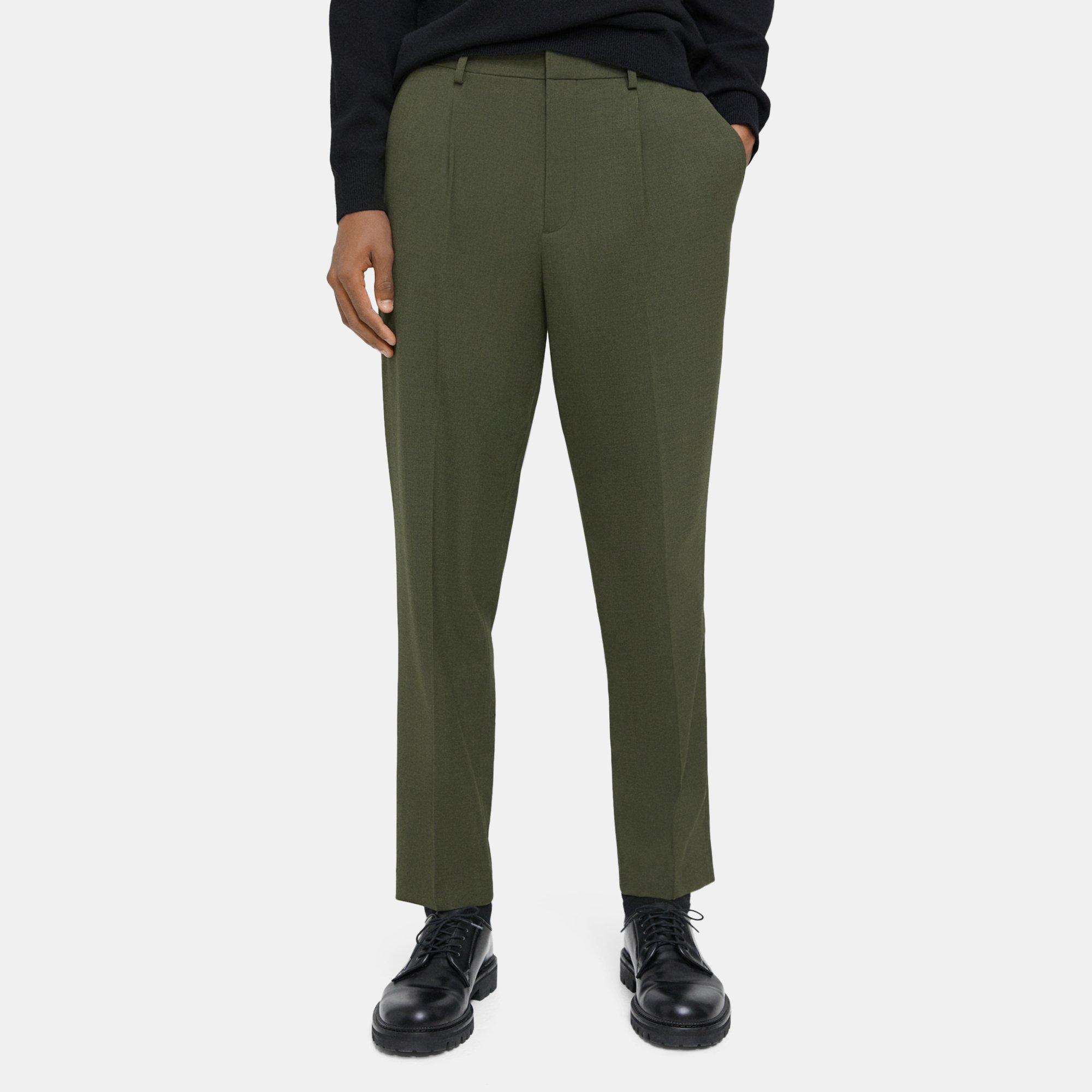 띠어리 Theory Tapered Drawstring Pant in Stretch Cotton Flannel,OLIVE BRANCH MEL