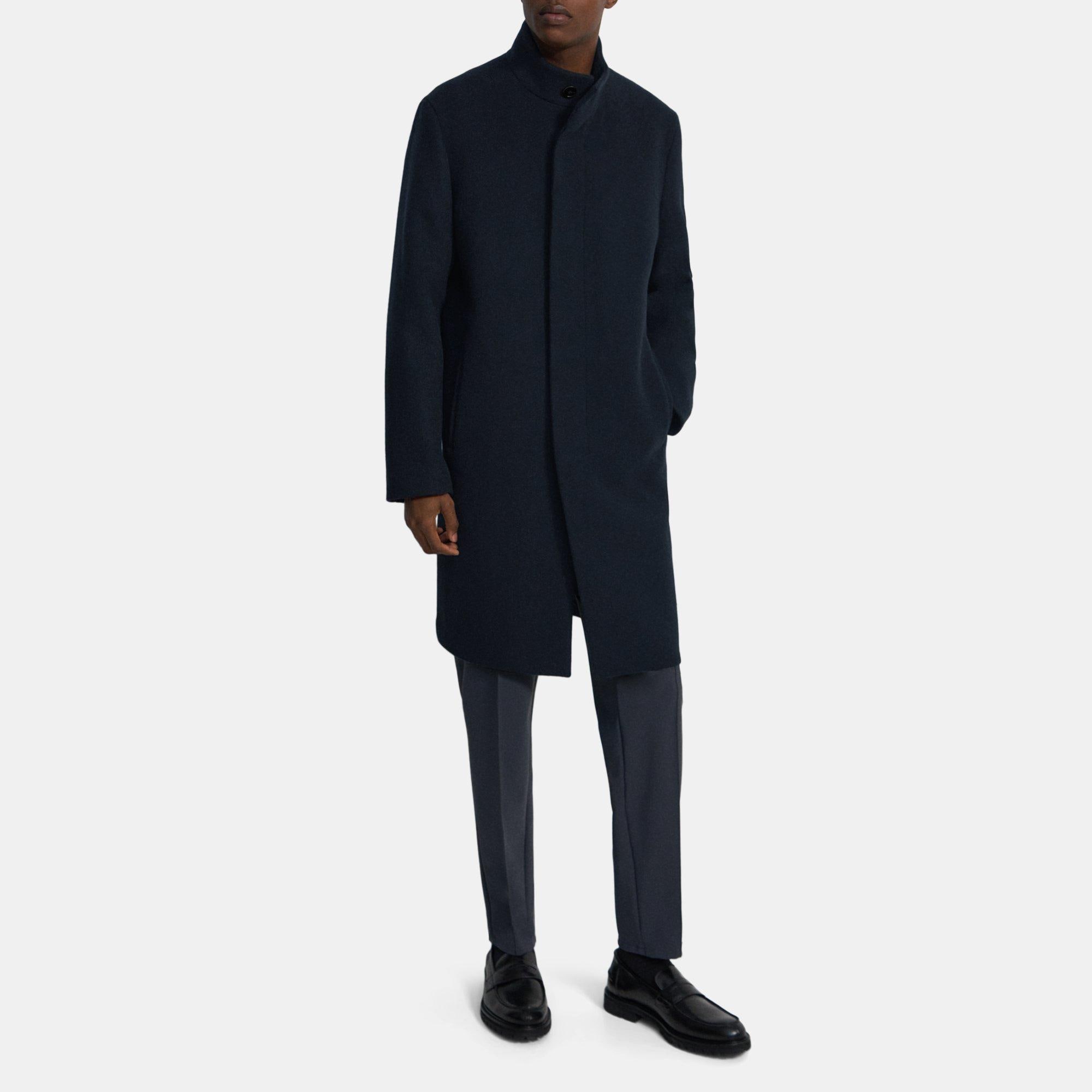 띠어리 Theory Single-Breasted Coat in Recycled Wool Melton,BALTIC