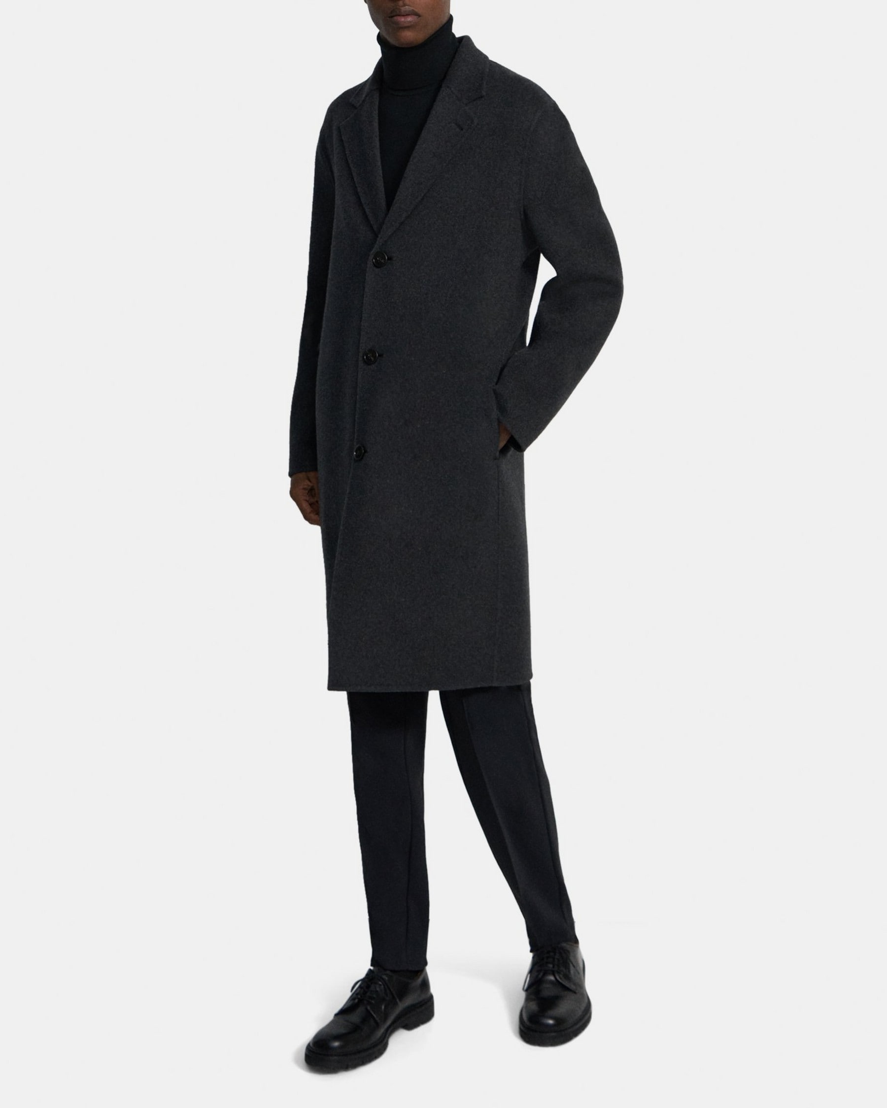 띠어리 Theory Single-Breasted Coat in Double-Face Wool-Cashmere,PESTLE MELANGE