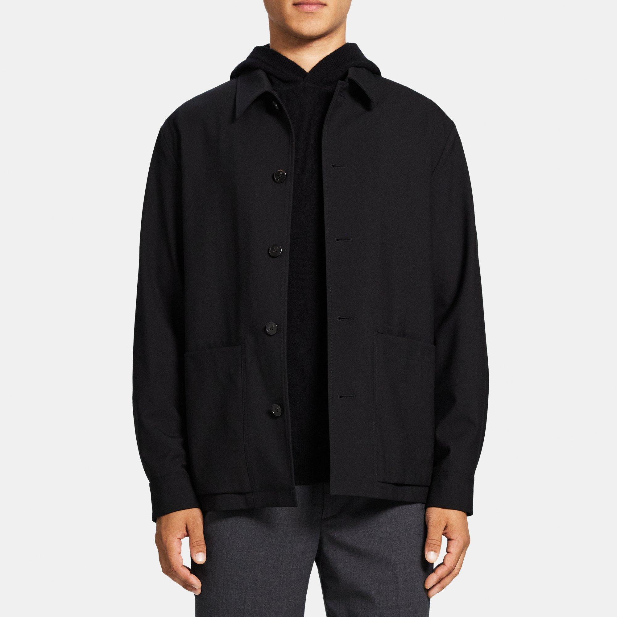 Theory Shirt Jacket in Wool Blend Twill