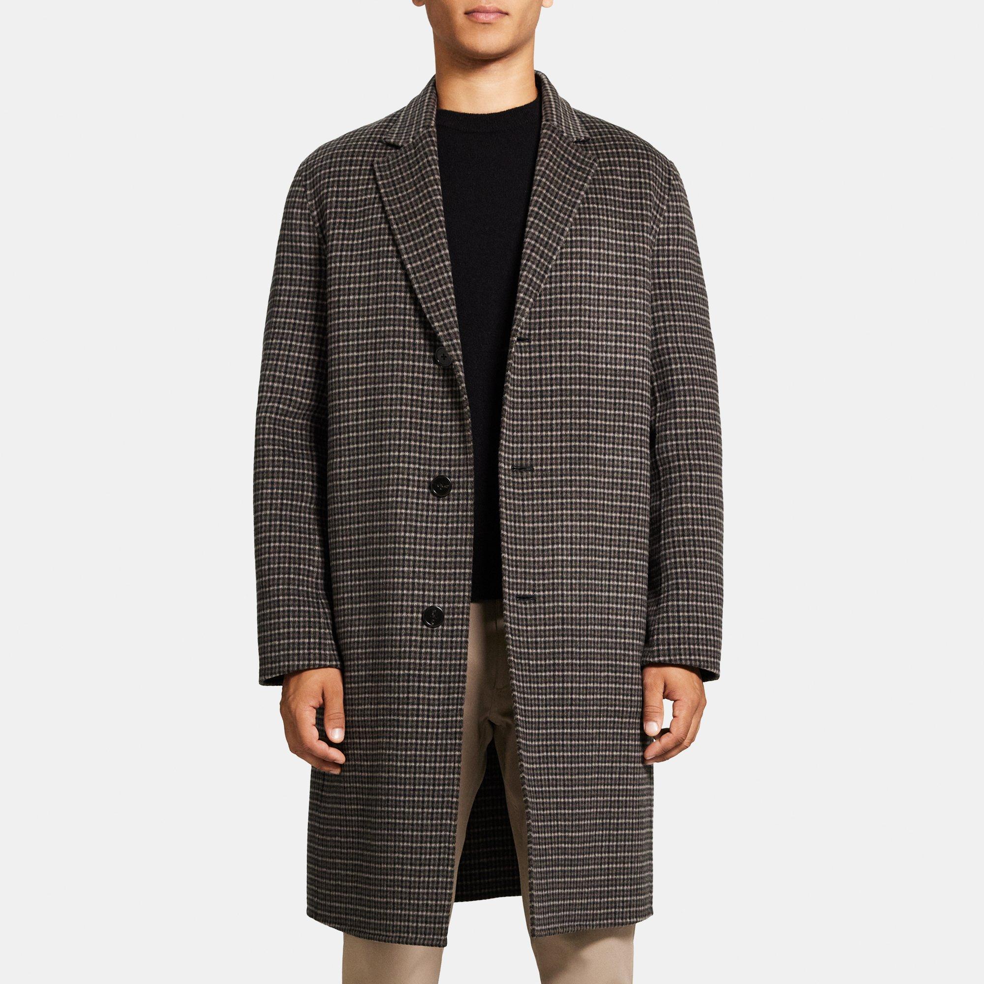 Grey Double-Face Wool-Cashmere Double-Breasted Coat | Theory Outlet