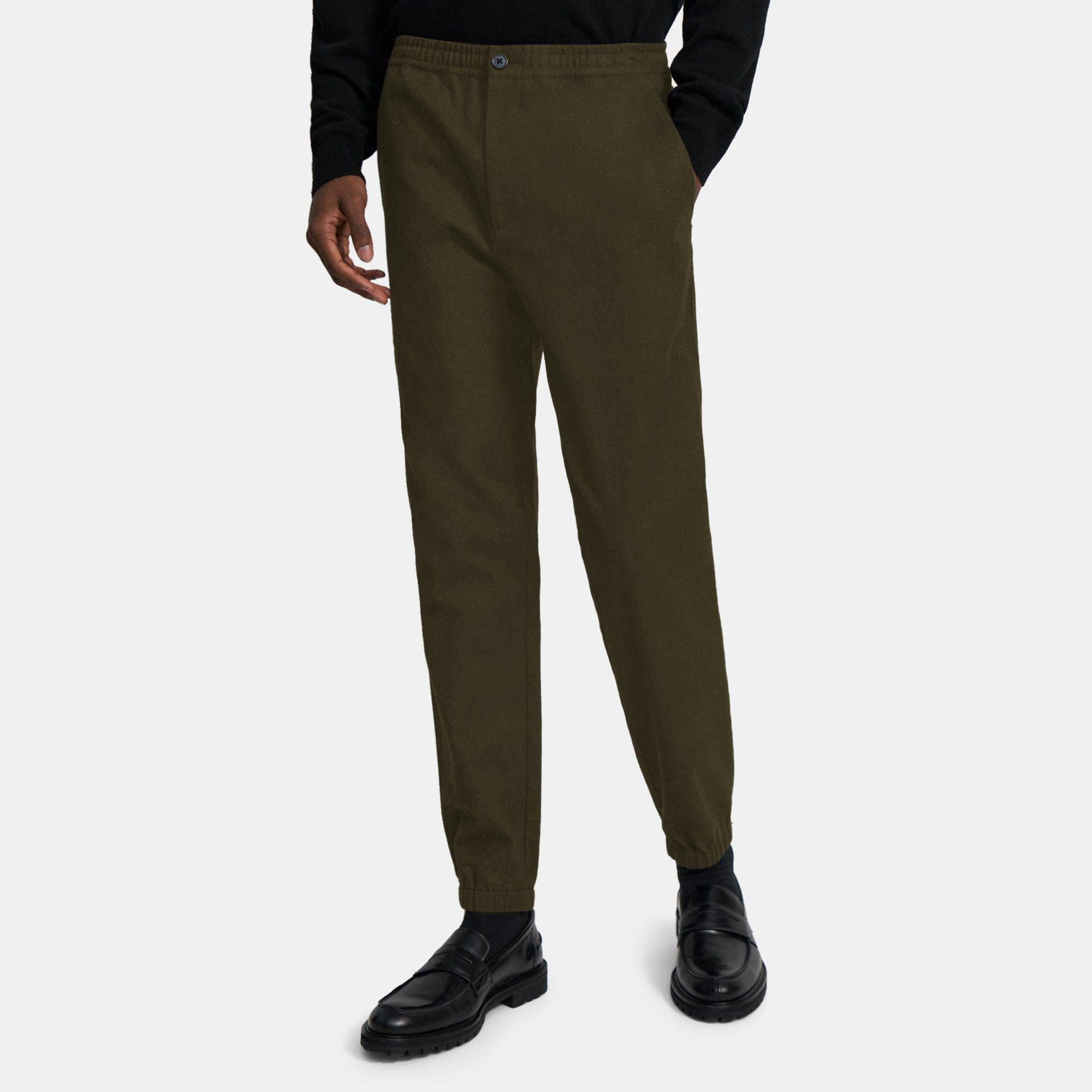 띠어리 Theory Jogger Pant in Cotton Flannel,OLIVE BRANCH MEL