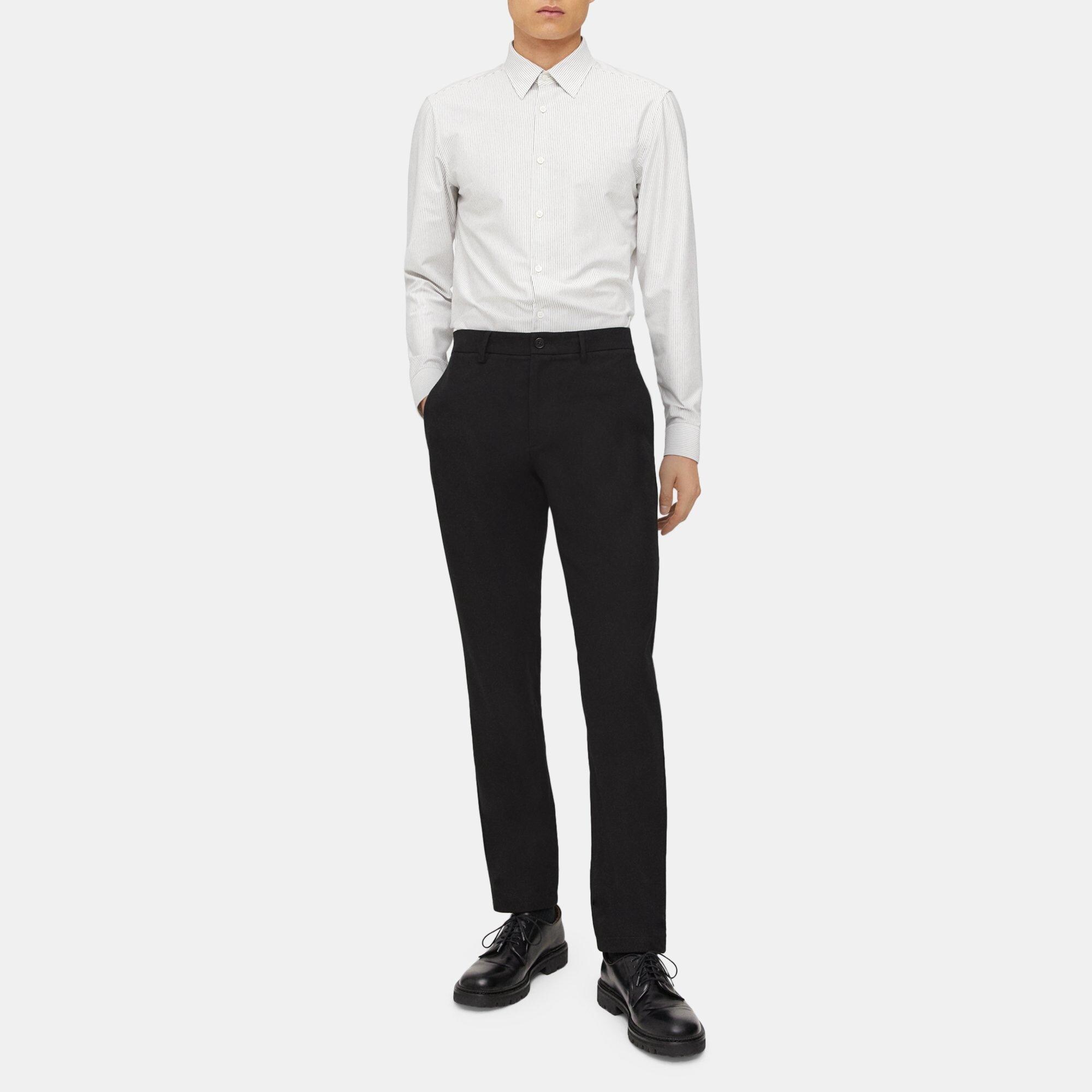 띠어리 Theory Classic-Fit Pant in Cotton Flannel,BLACK