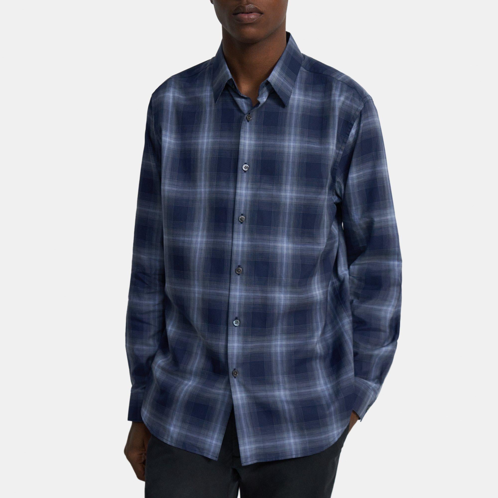 띠어리 Theory Standard-Fit Shirt in Cotton Flannel,BALTIC MULTI