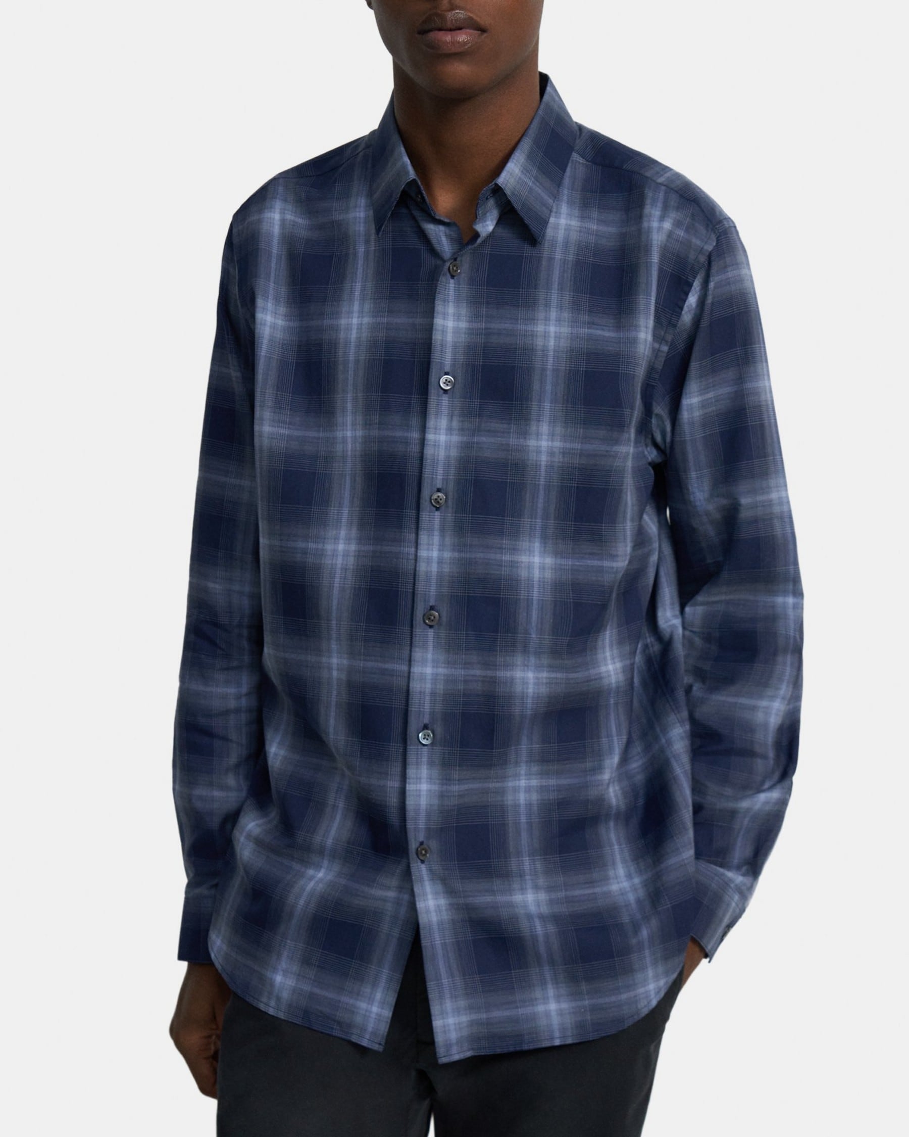 띠어리 Theory Standard-Fit Shirt in Cotton Flannel,BALTIC MULTI