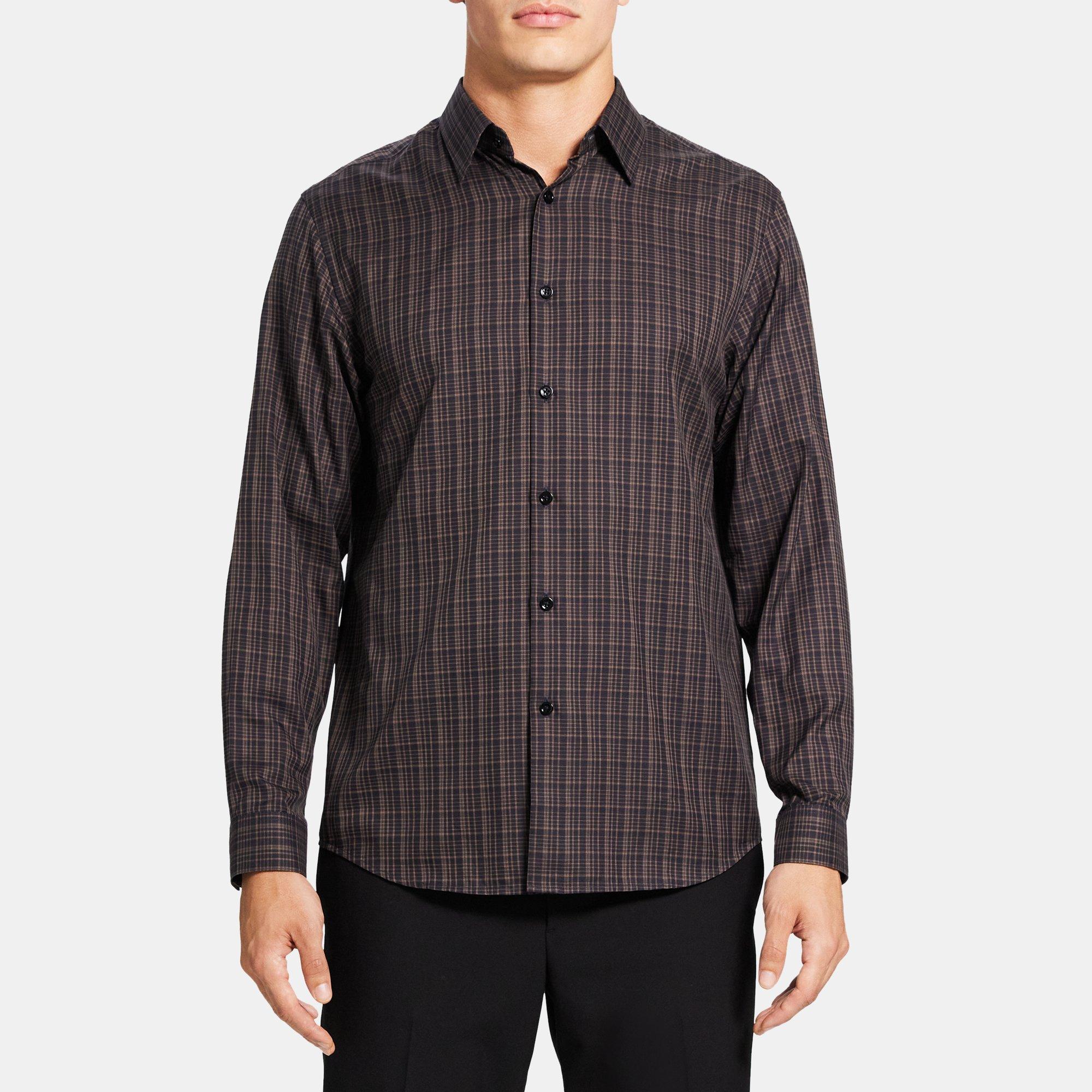 띠어리 Theory Standard-Fit Shirt in Cotton Flannel,FOSSIL MULTI