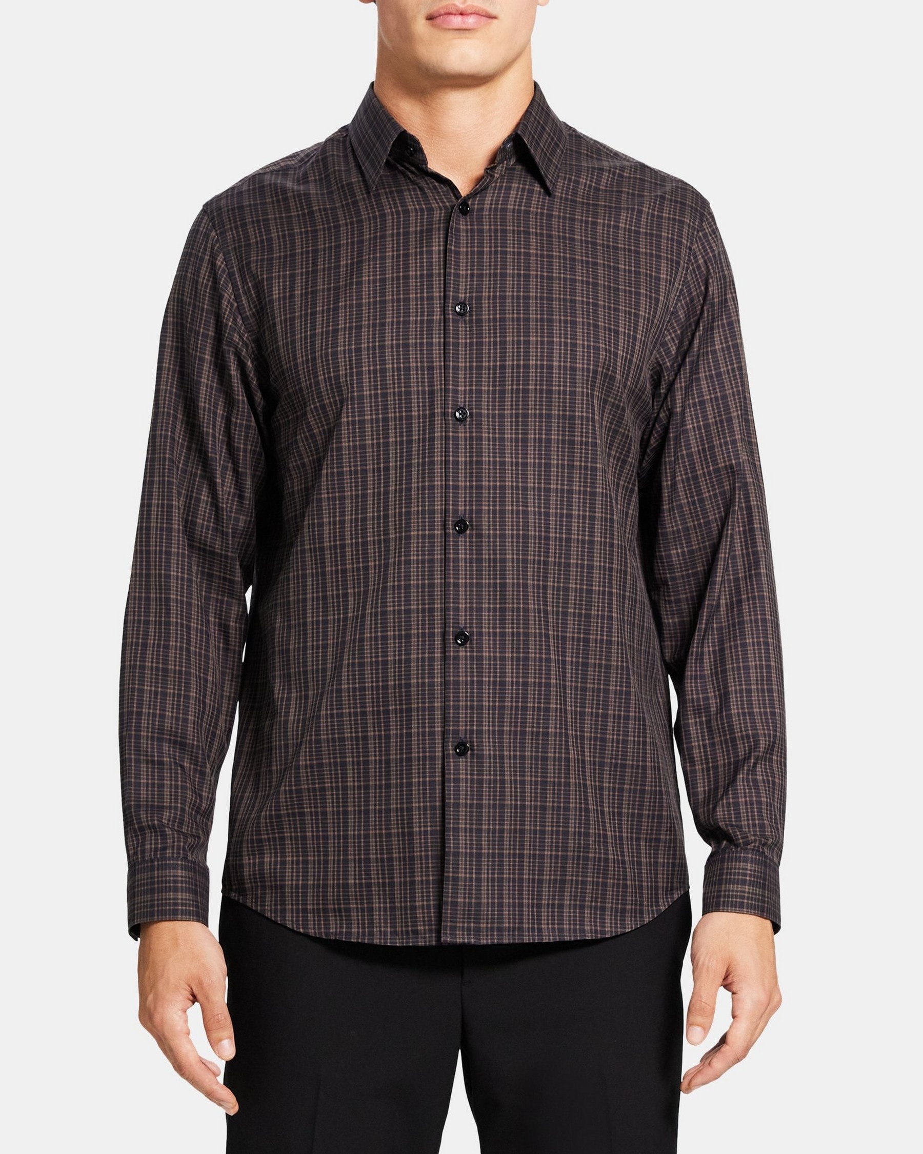 띠어리 Theory Standard-Fit Shirt in Cotton Flannel,FOSSIL MULTI