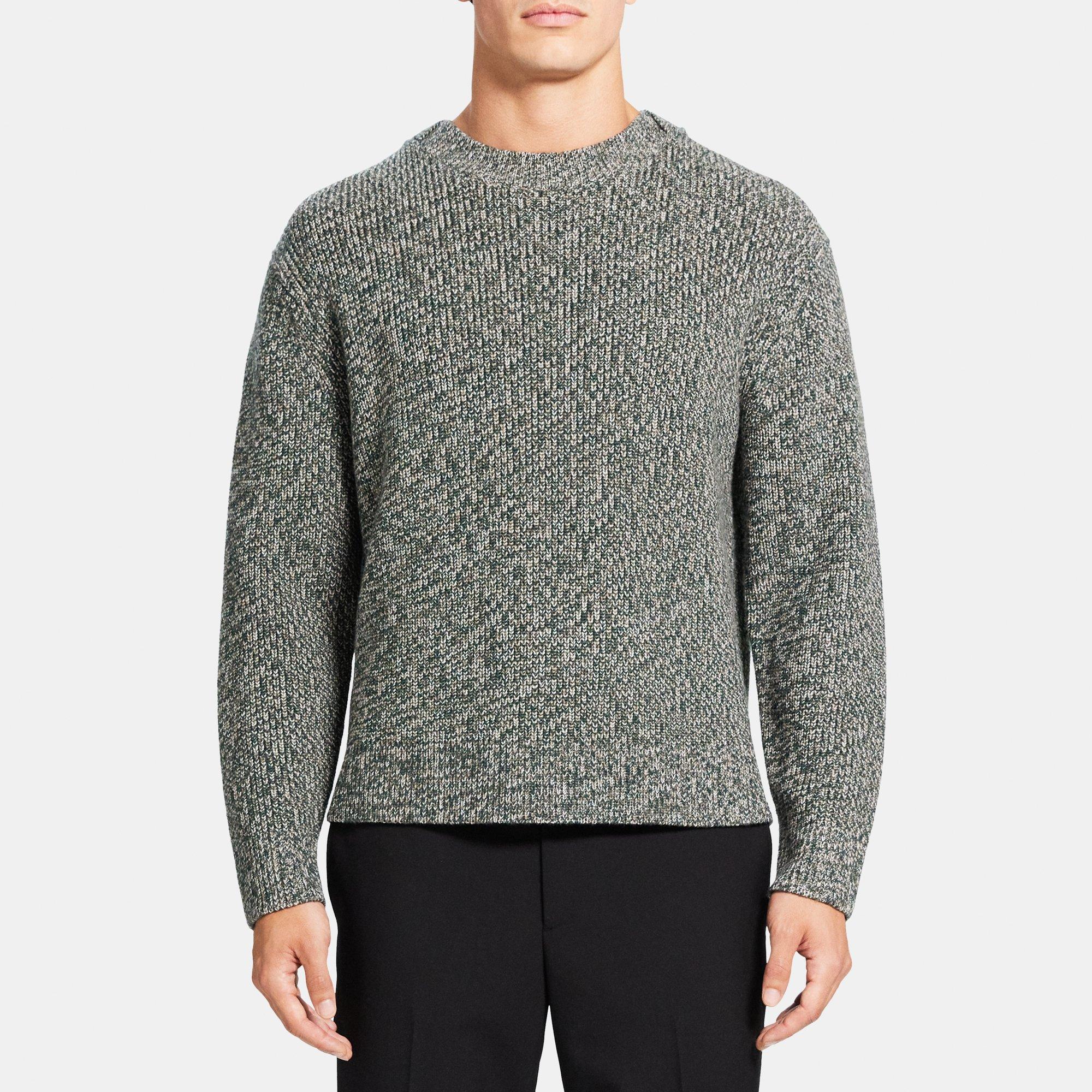 띠어리 Theory Crewneck Sweater in Merino Wool,STONE WHITE/FOSSIL/PESTLE MELA
