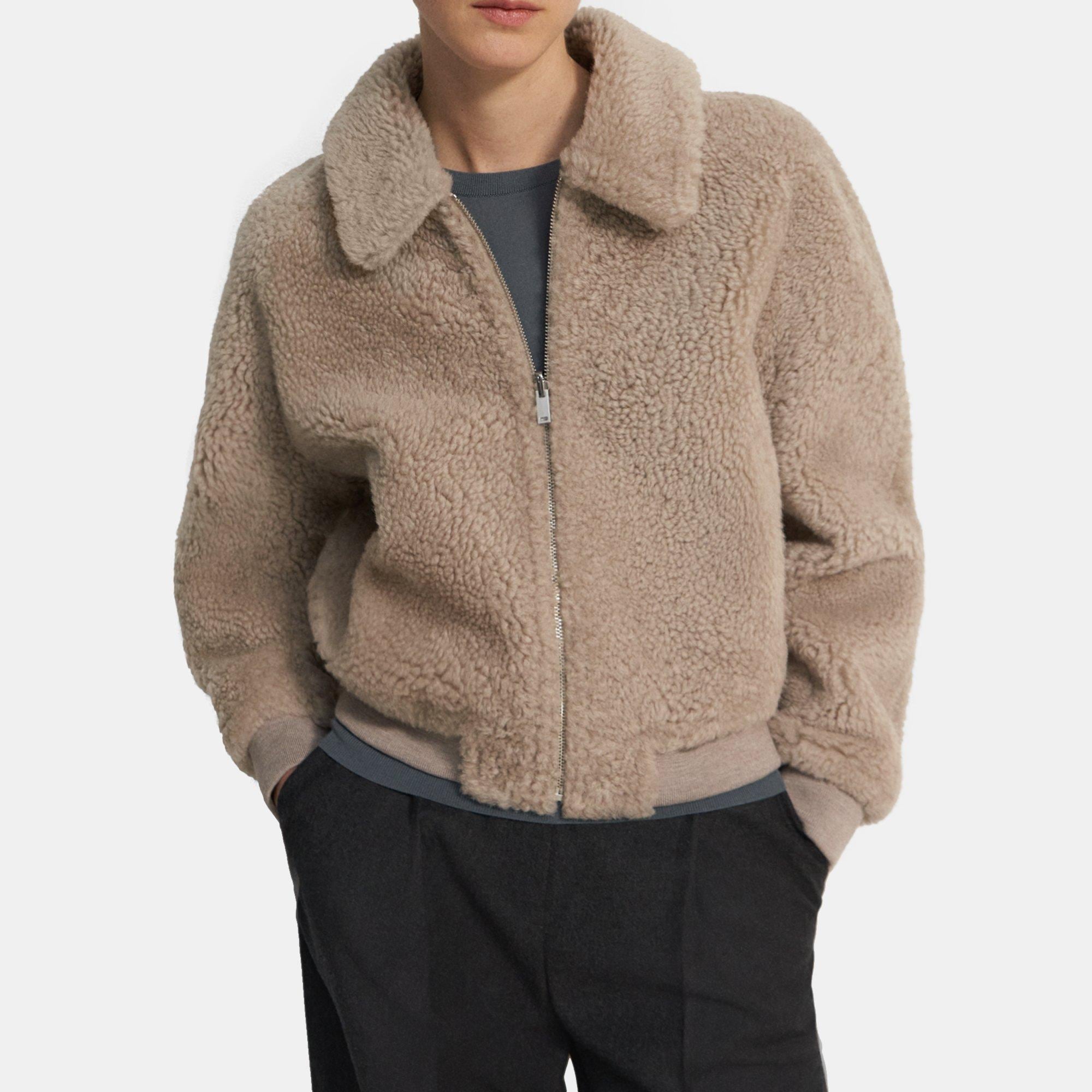 Shearling Bomber Jacket Theory Outlet