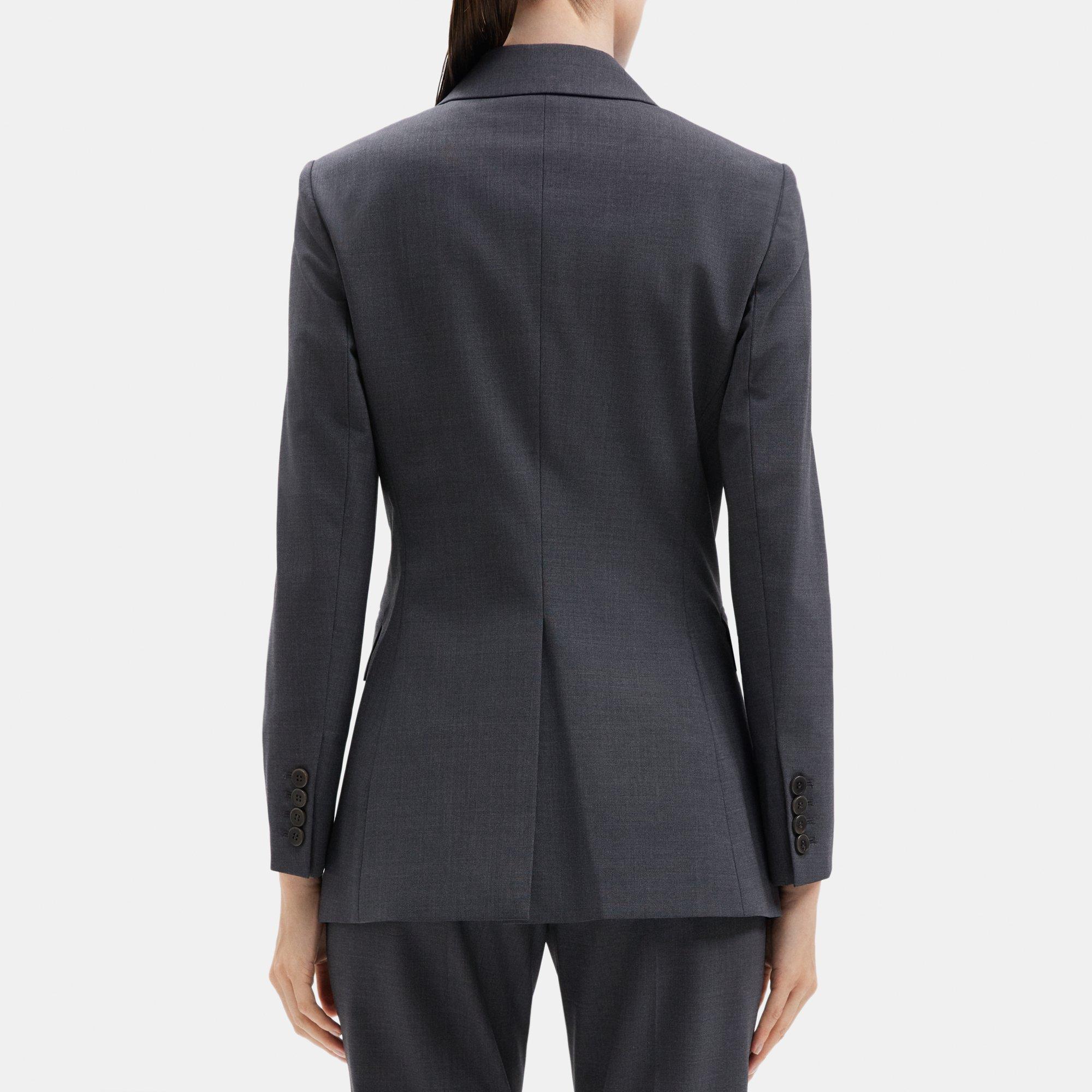 Single-Breasted Blazer in Stretch Wool