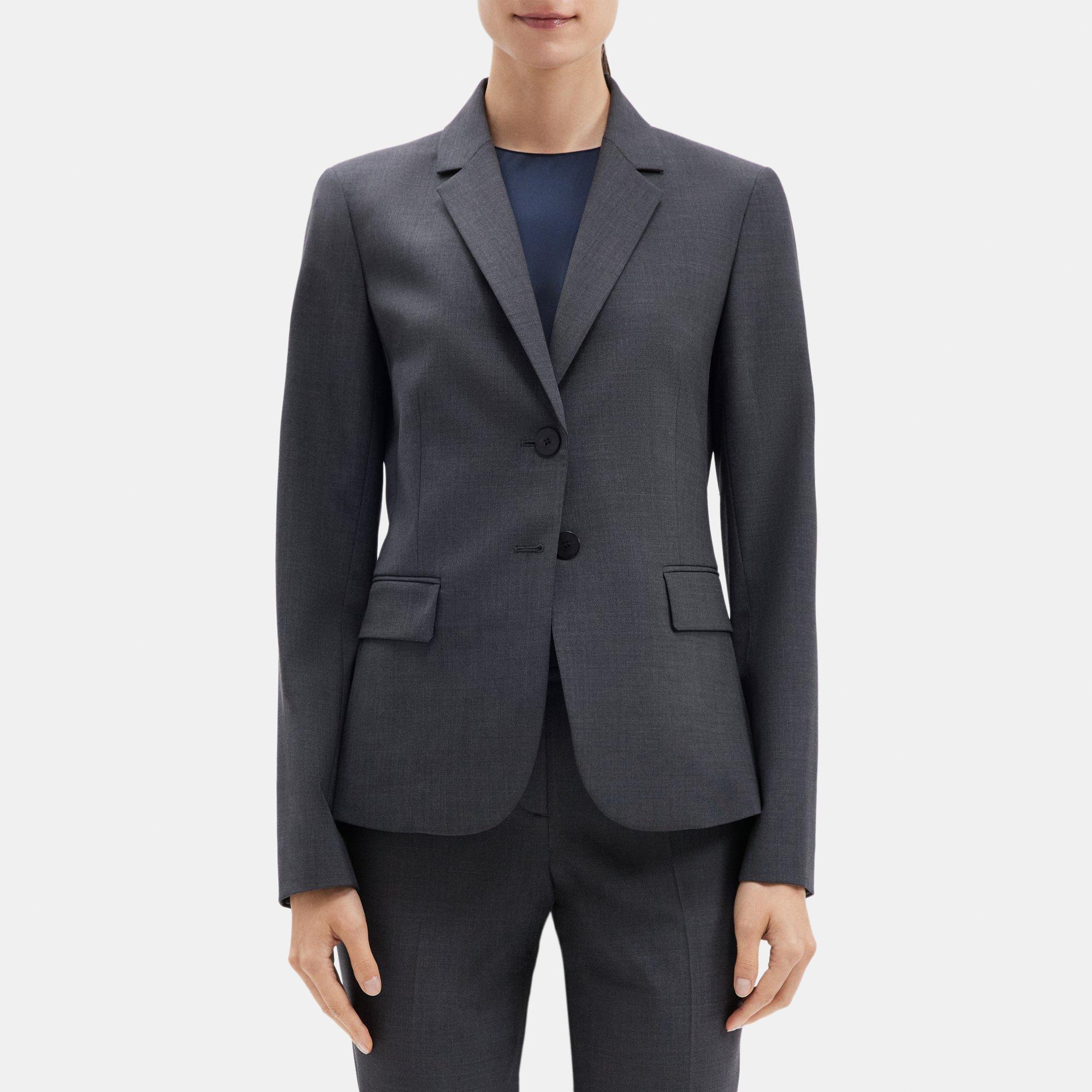 Tailored Jersey Knit Blazer & Self Fabric Belt Pants Suit