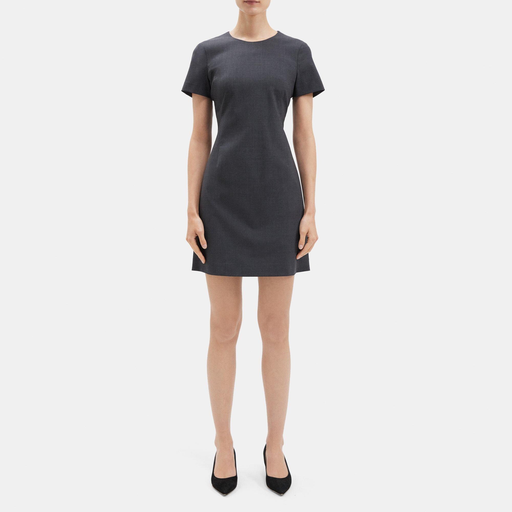 띠어리 Theory Sheath Dress in Stretch Wool,CHARCOAL MELANGE