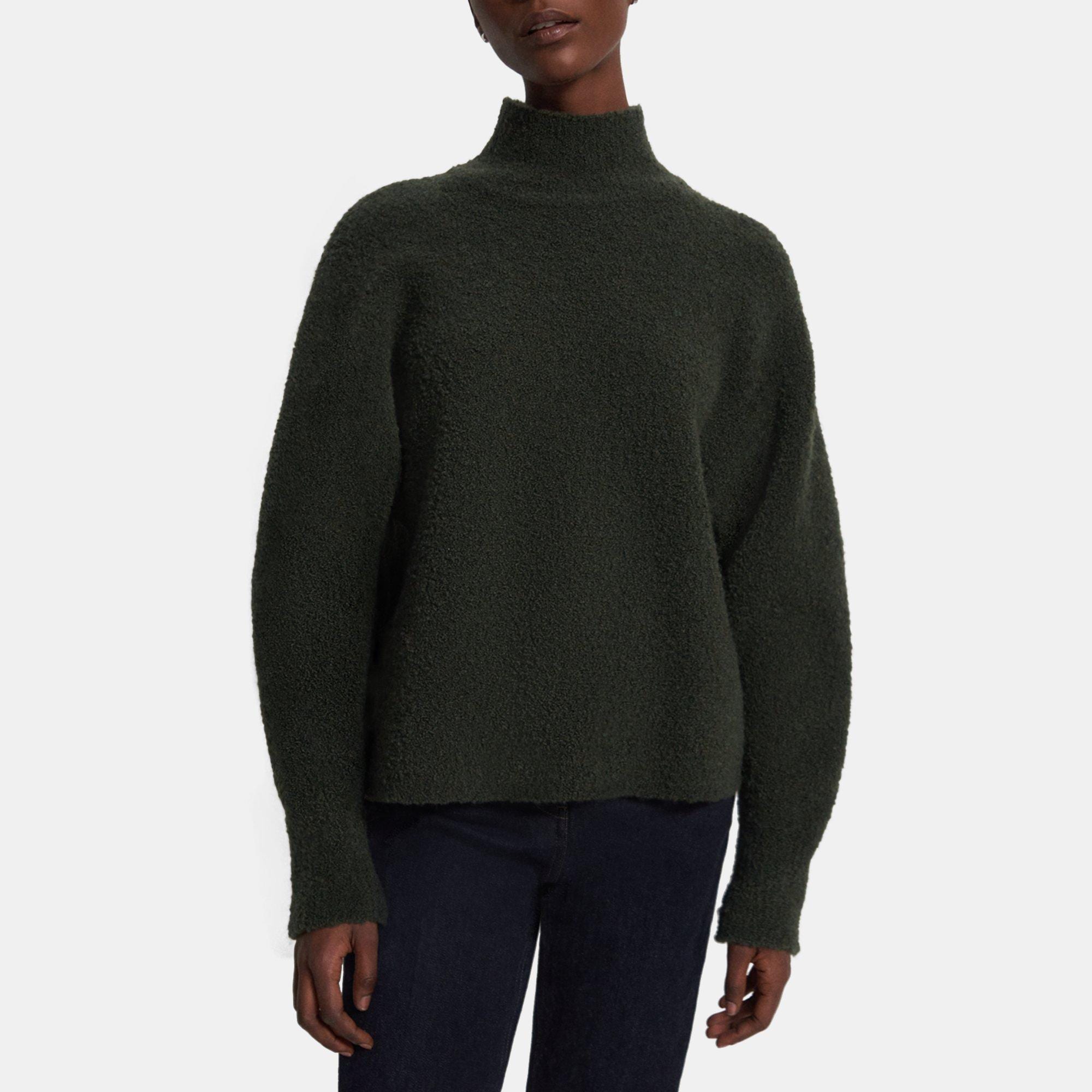 注目ショップ・ブランドのギフト Blue Wool Bouclé Oversized Turtleneck Sweater | Theory Outlet メンズウェア