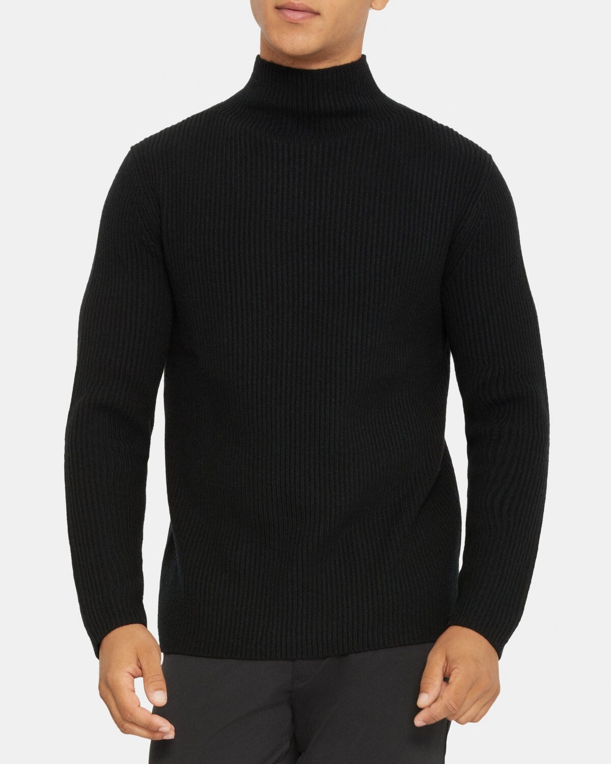 Ribbed Turtleneck in Wool-Cashmere