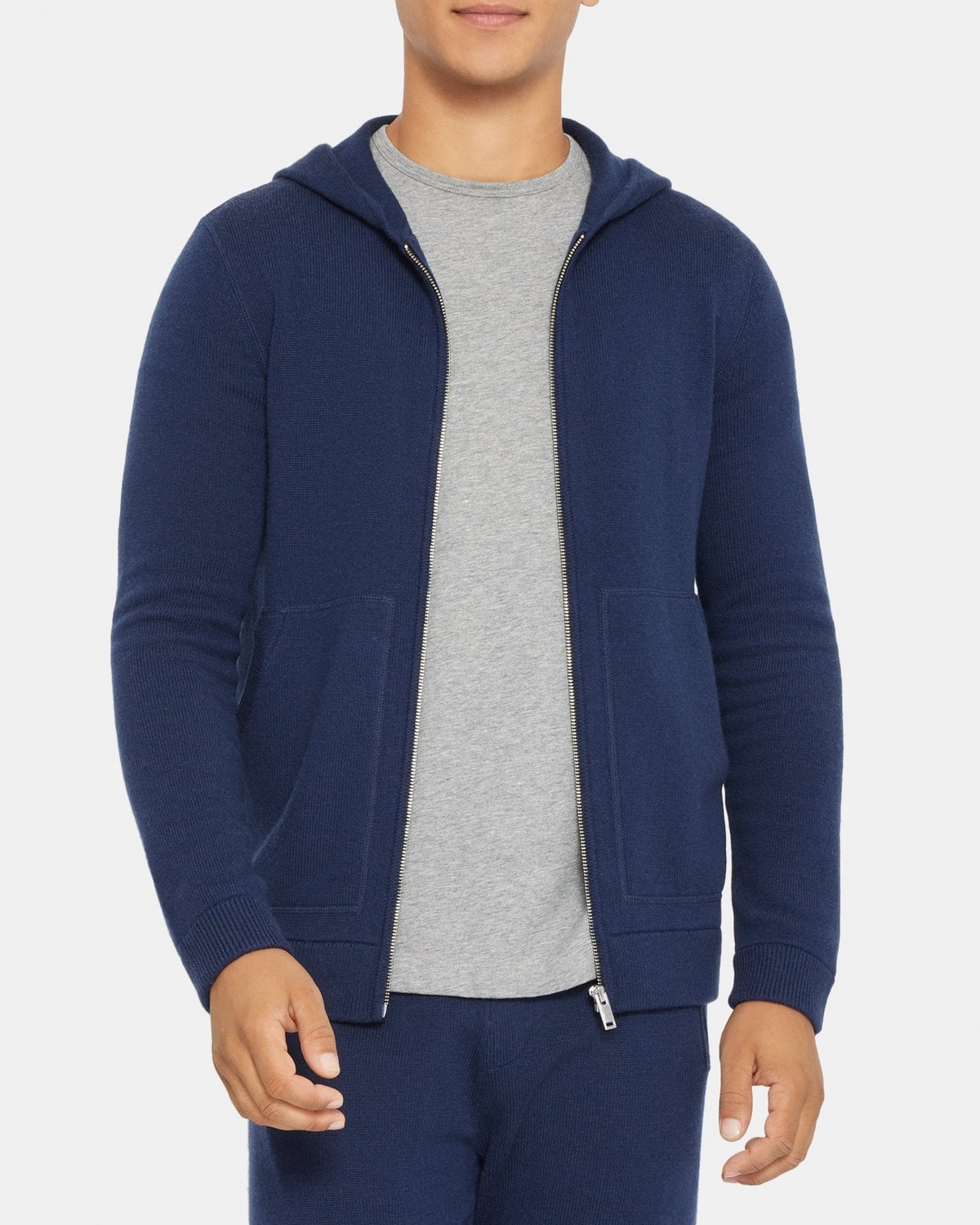 Full-Zip Hoodie in Wool-Cashmere