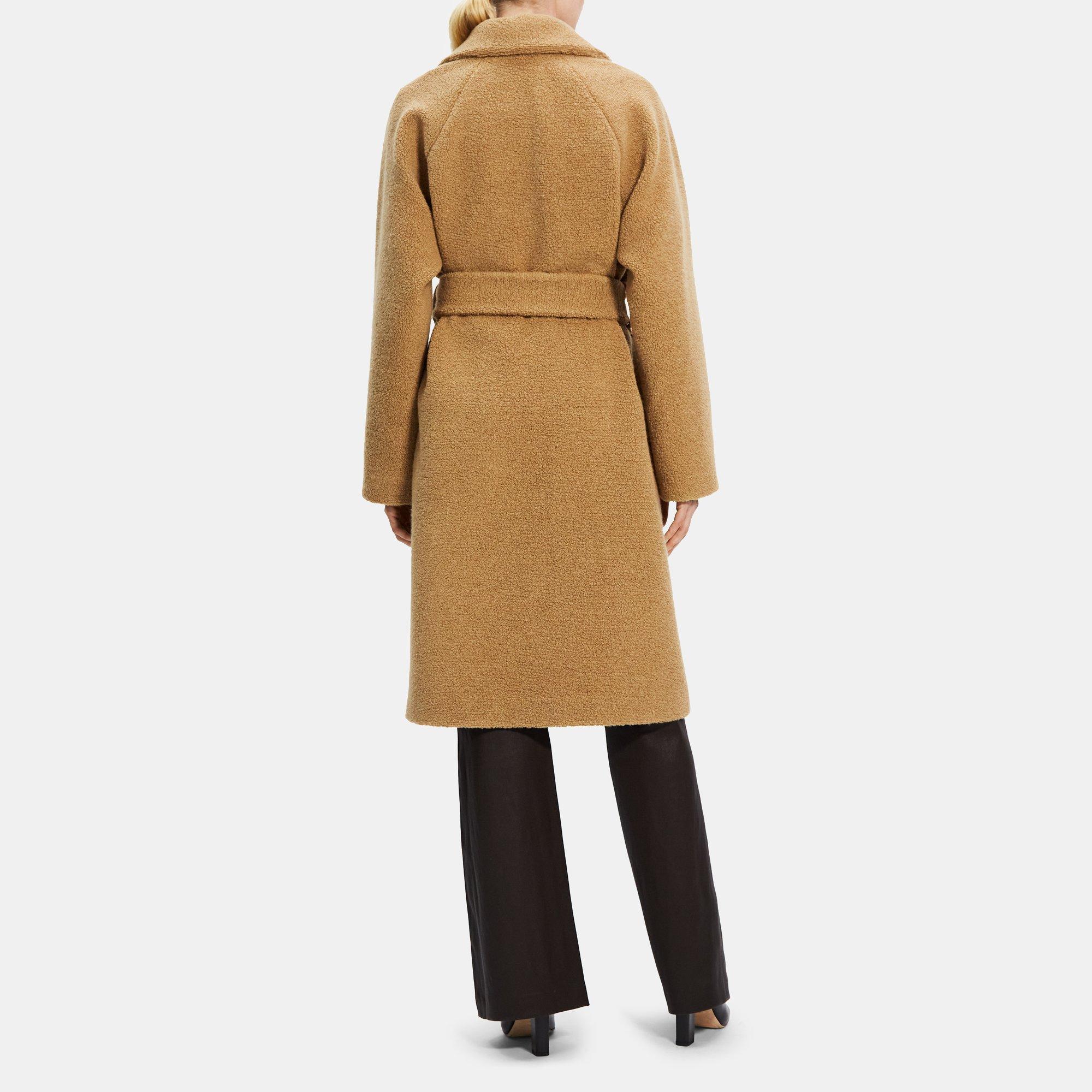 Whistles wool outlet textured belted coat