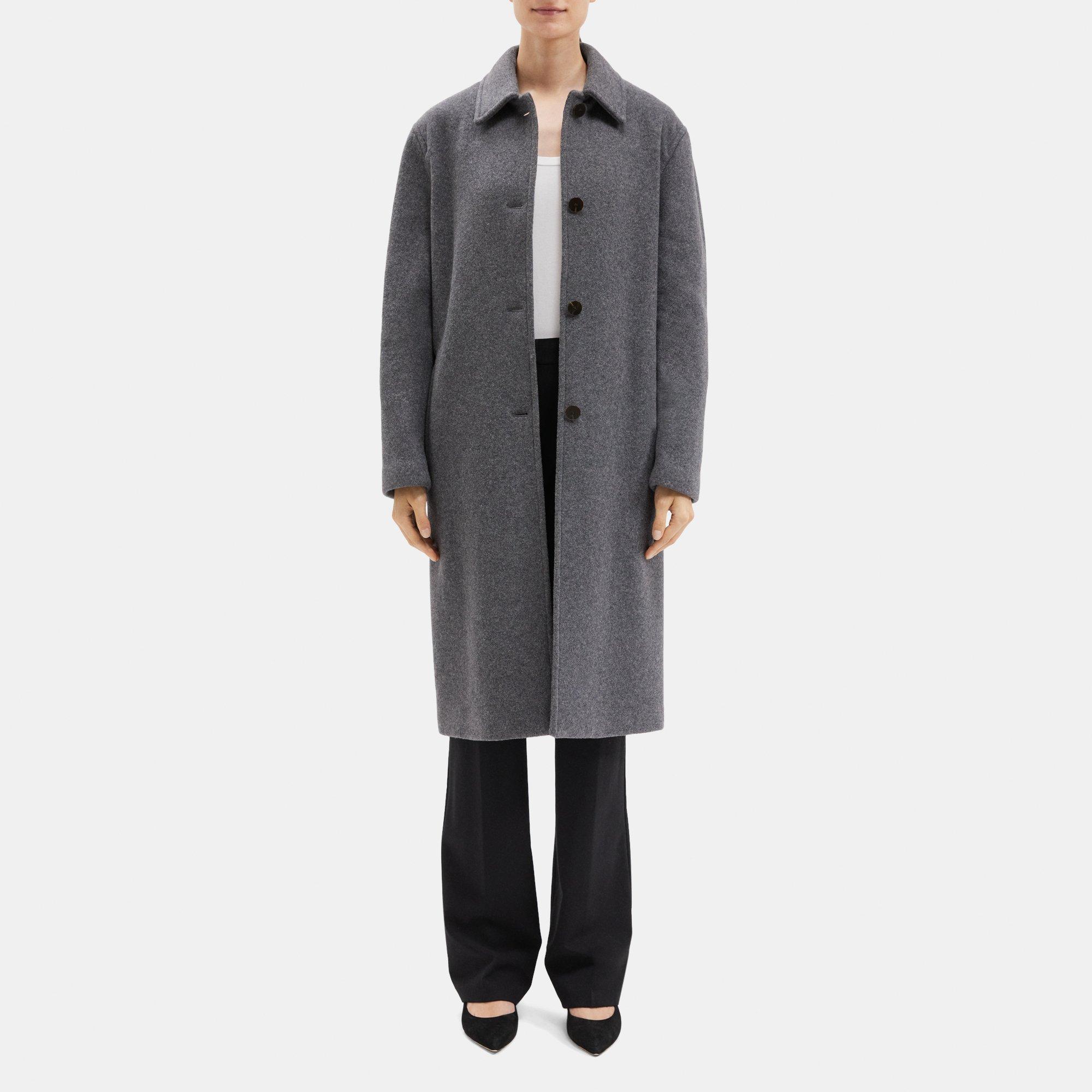 Brushed Mélange Wool Car Coat | Theory Outlet