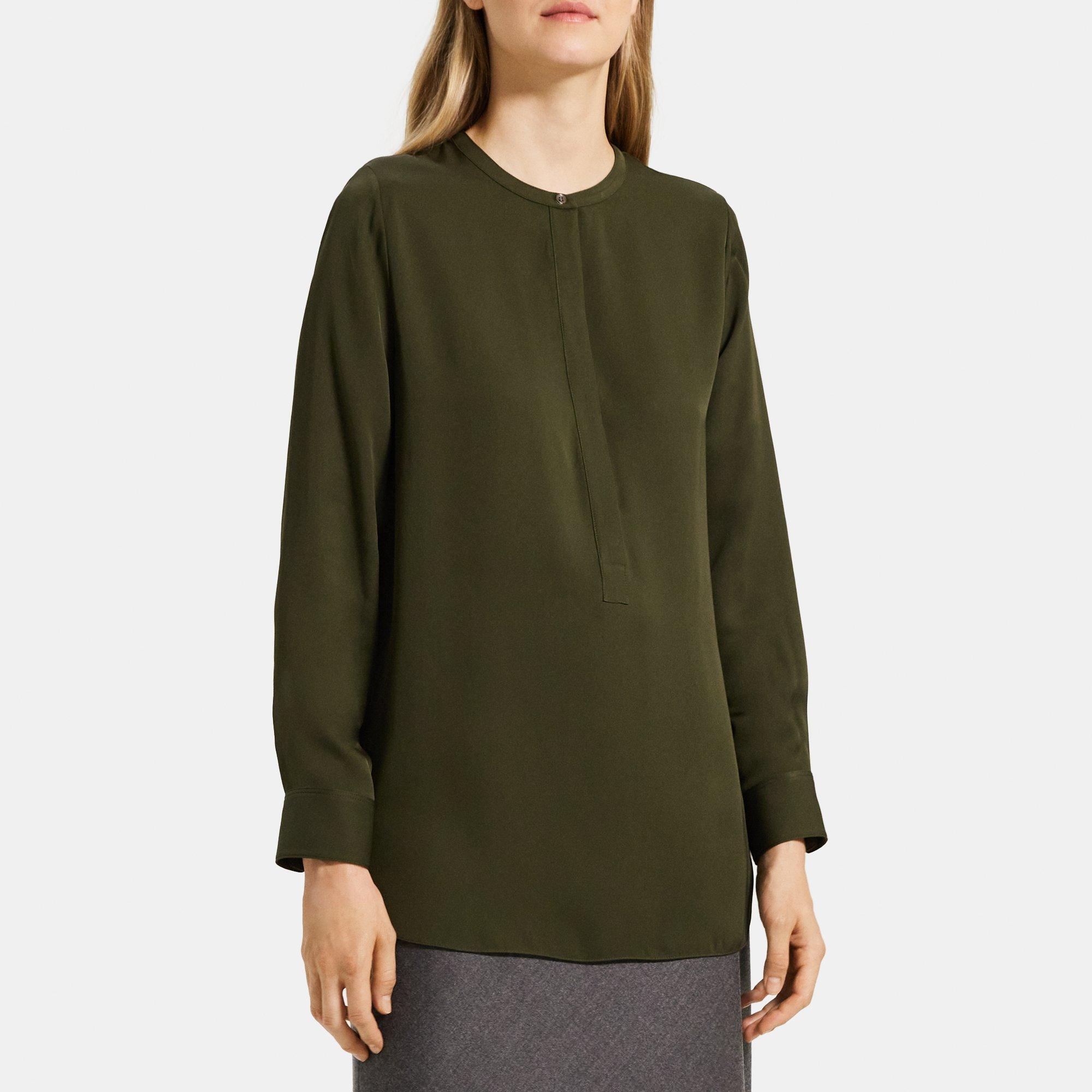 Theory Popover Blouse in Silk