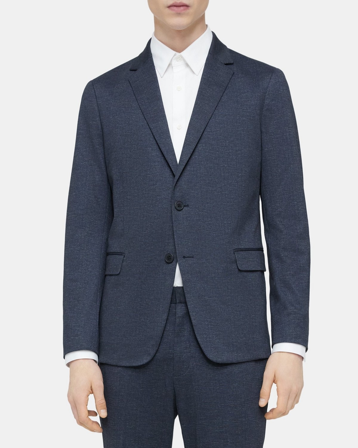 Unstructured Suit Jacket in Plaid Knit