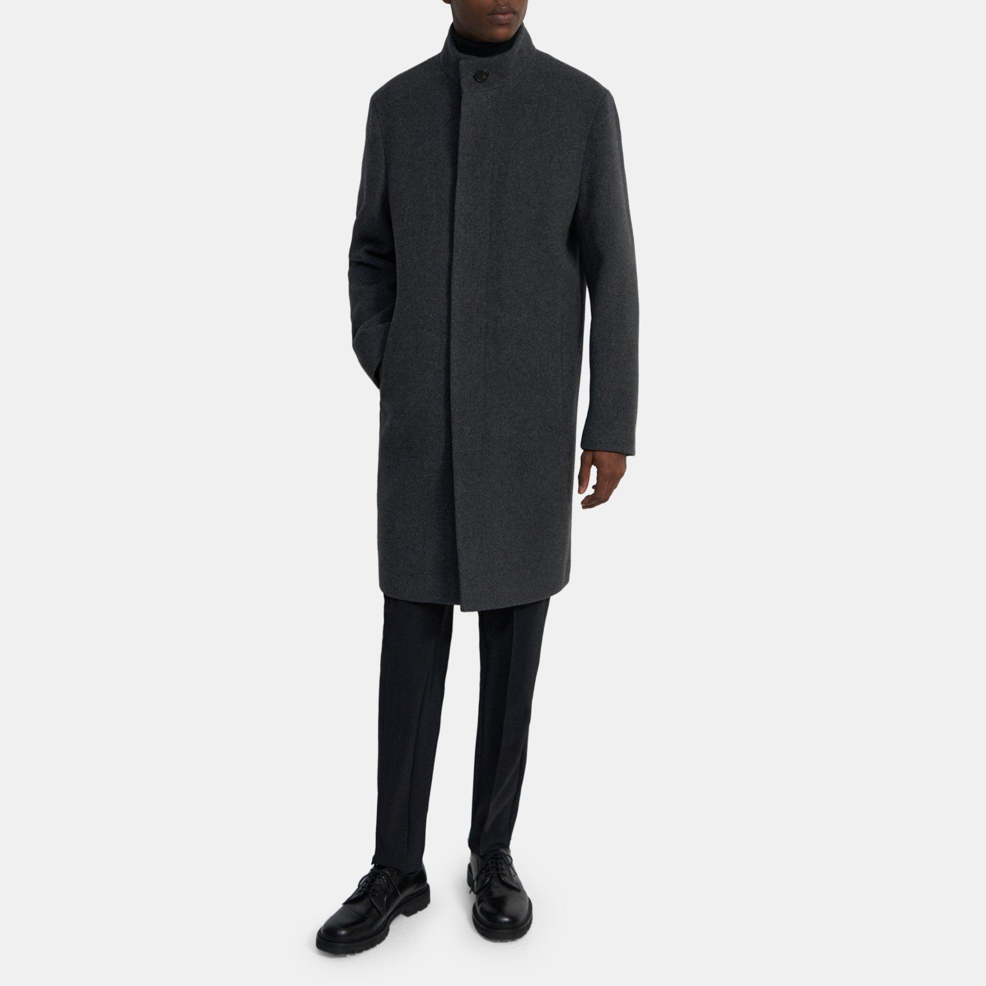 띠어리 Theory Single-Breasted Coat in Recycled Wool Melton,PESTLE MULTI