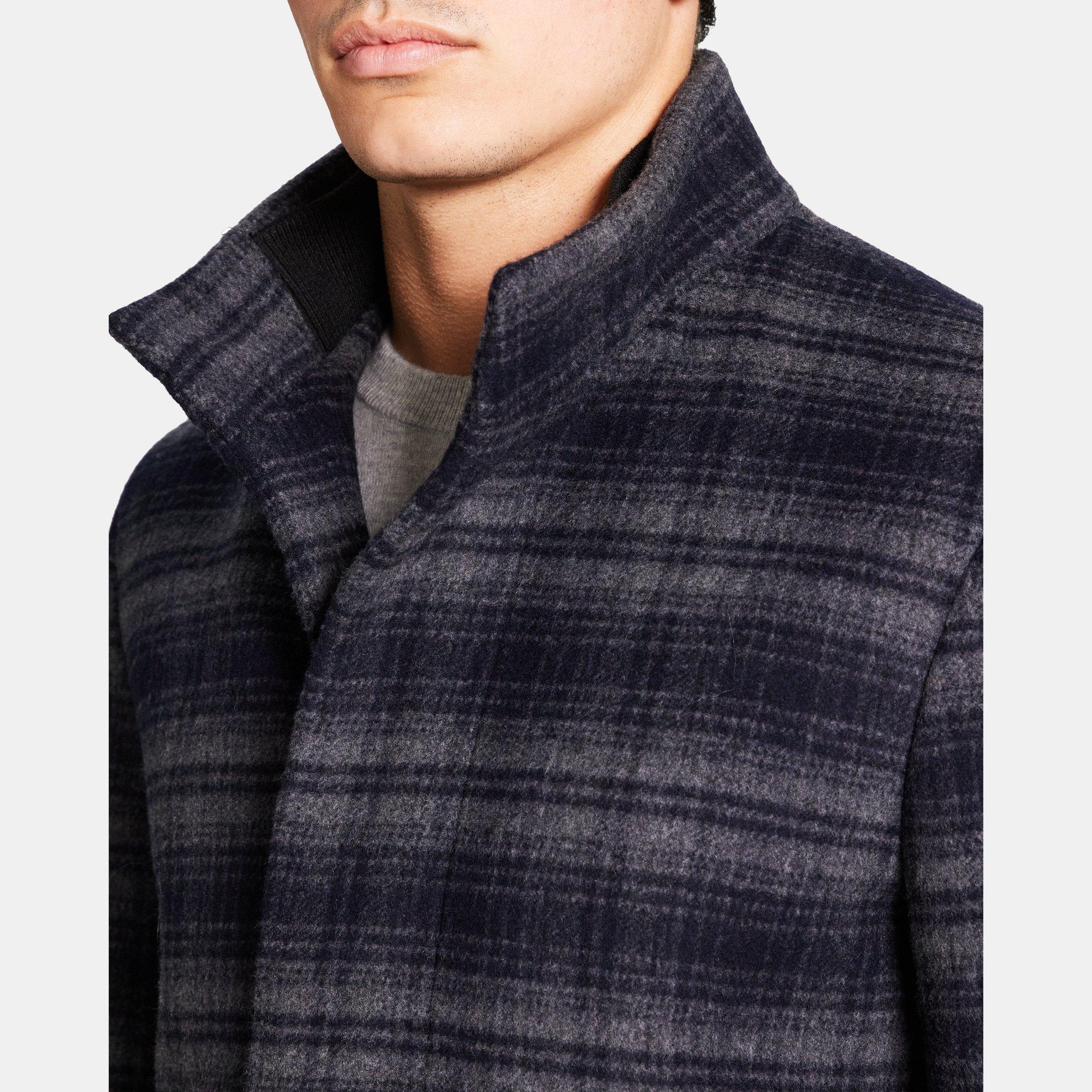 Stand Collar Jacket in Stretch Melton Wool