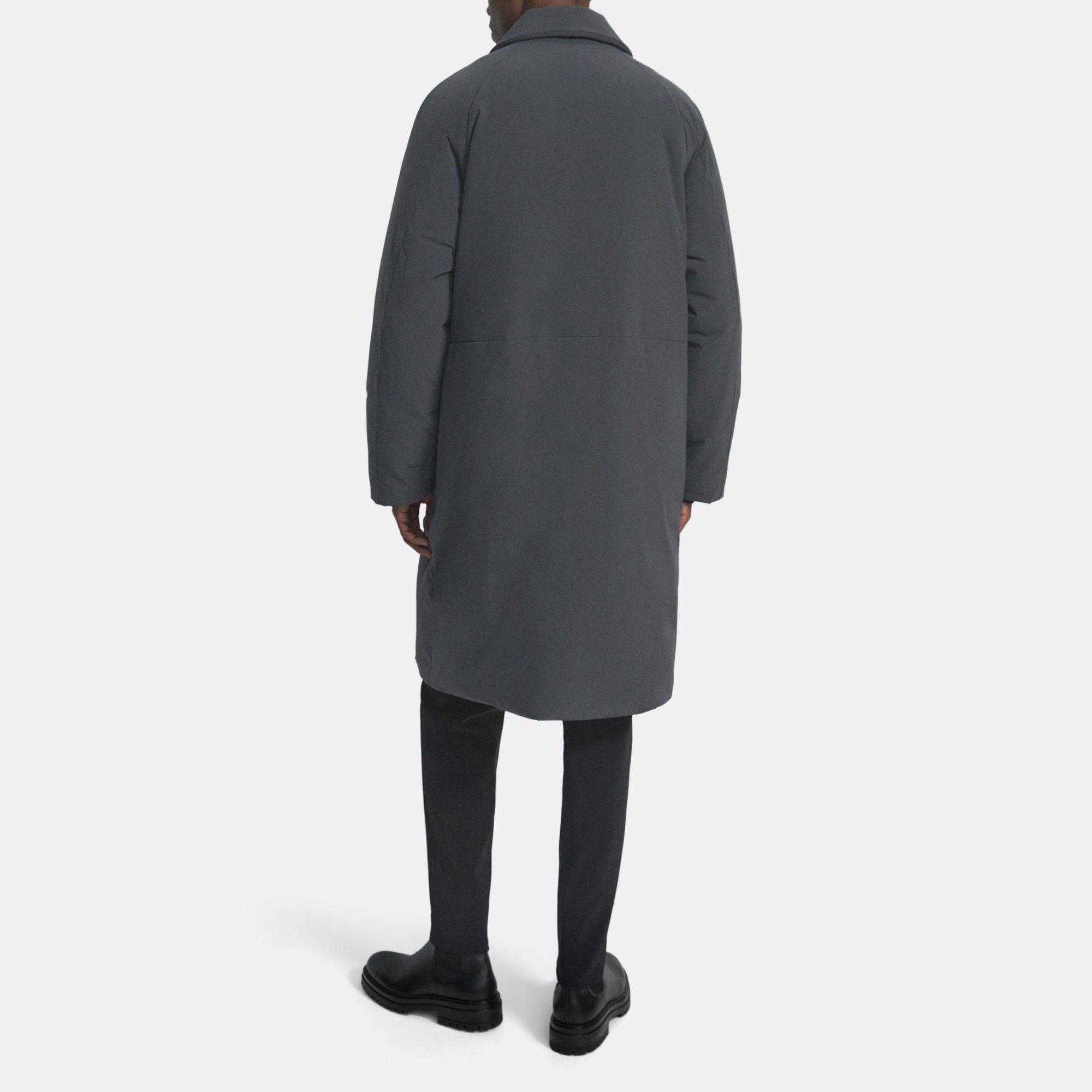 Grey Paper Nylon Puffer Coat | Theory Outlet