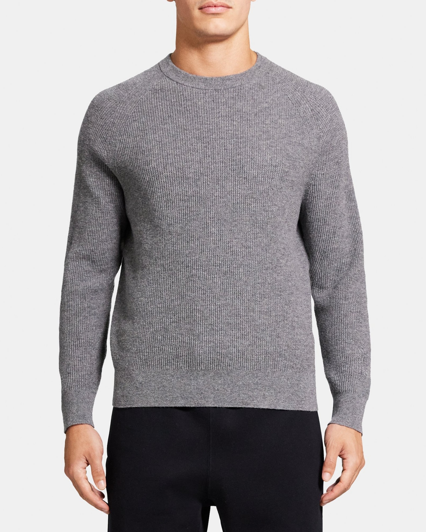 띠어리 Theory Crewneck Sweater in Wool-Cashmere,MEDIUM GREY MELANGE
