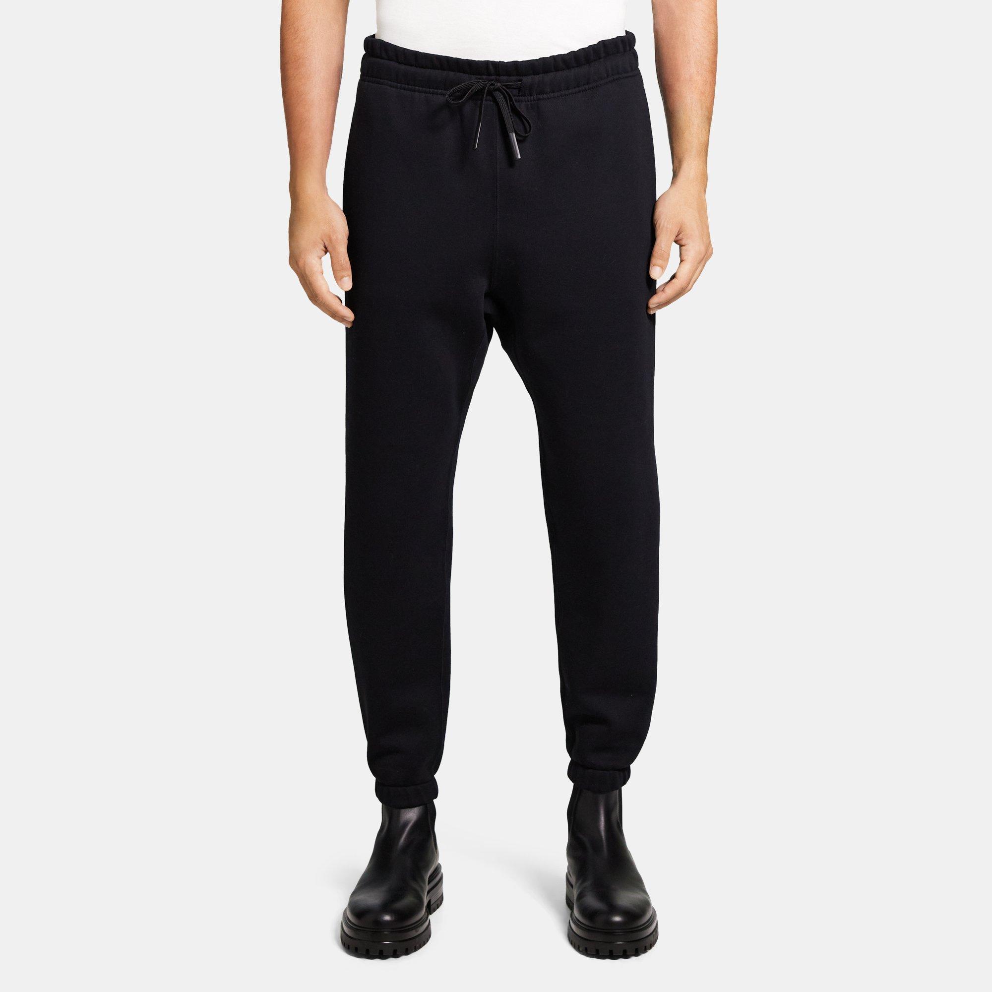 Black Terry Cotton Jogger | Theory Outlet