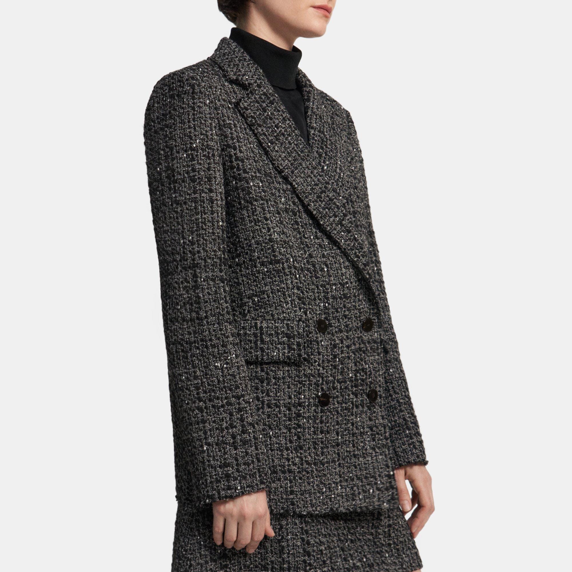 EACH X OTHER Double-breasted mélange wool-blend tweed coat