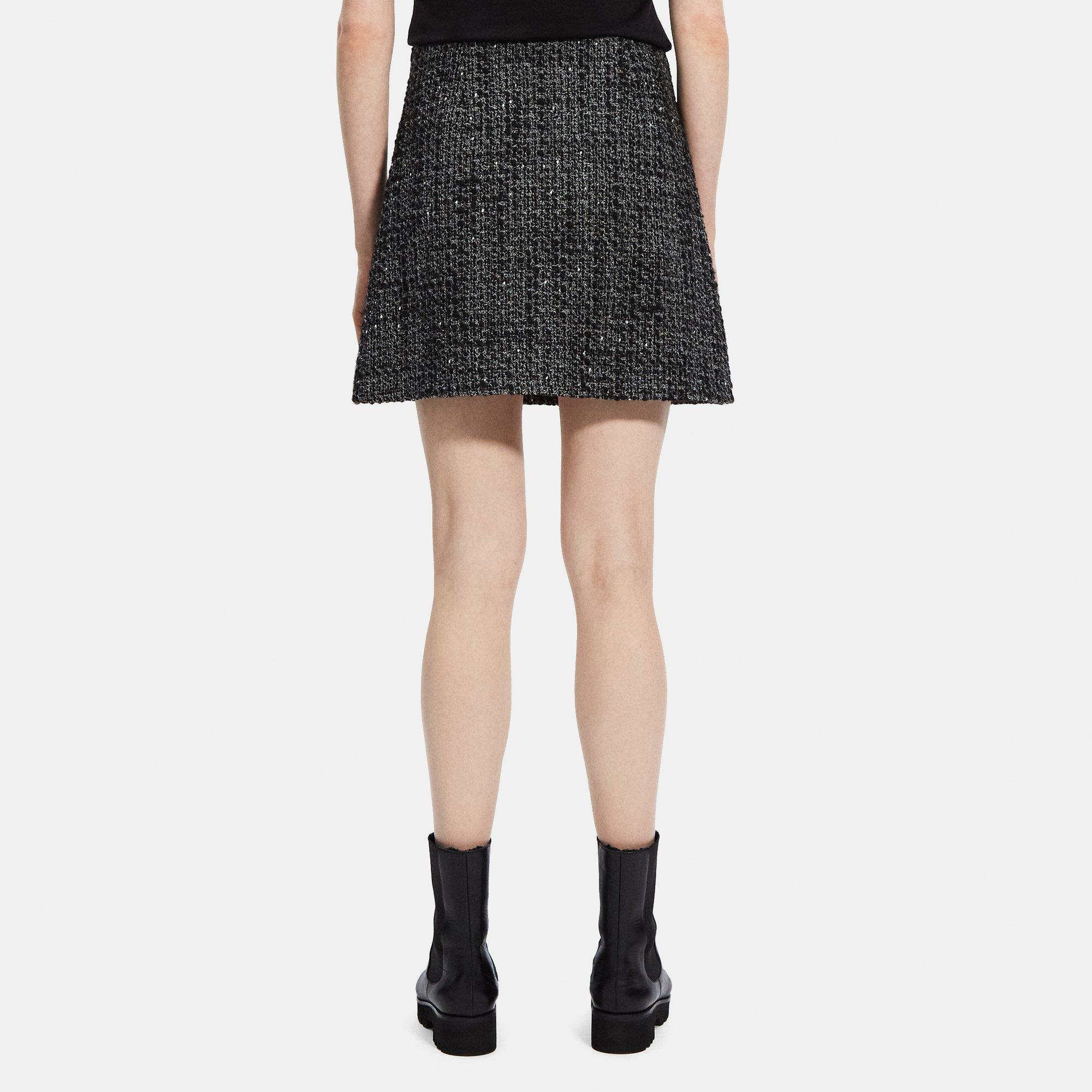 High Waisted Wool-blend Mini Skirt