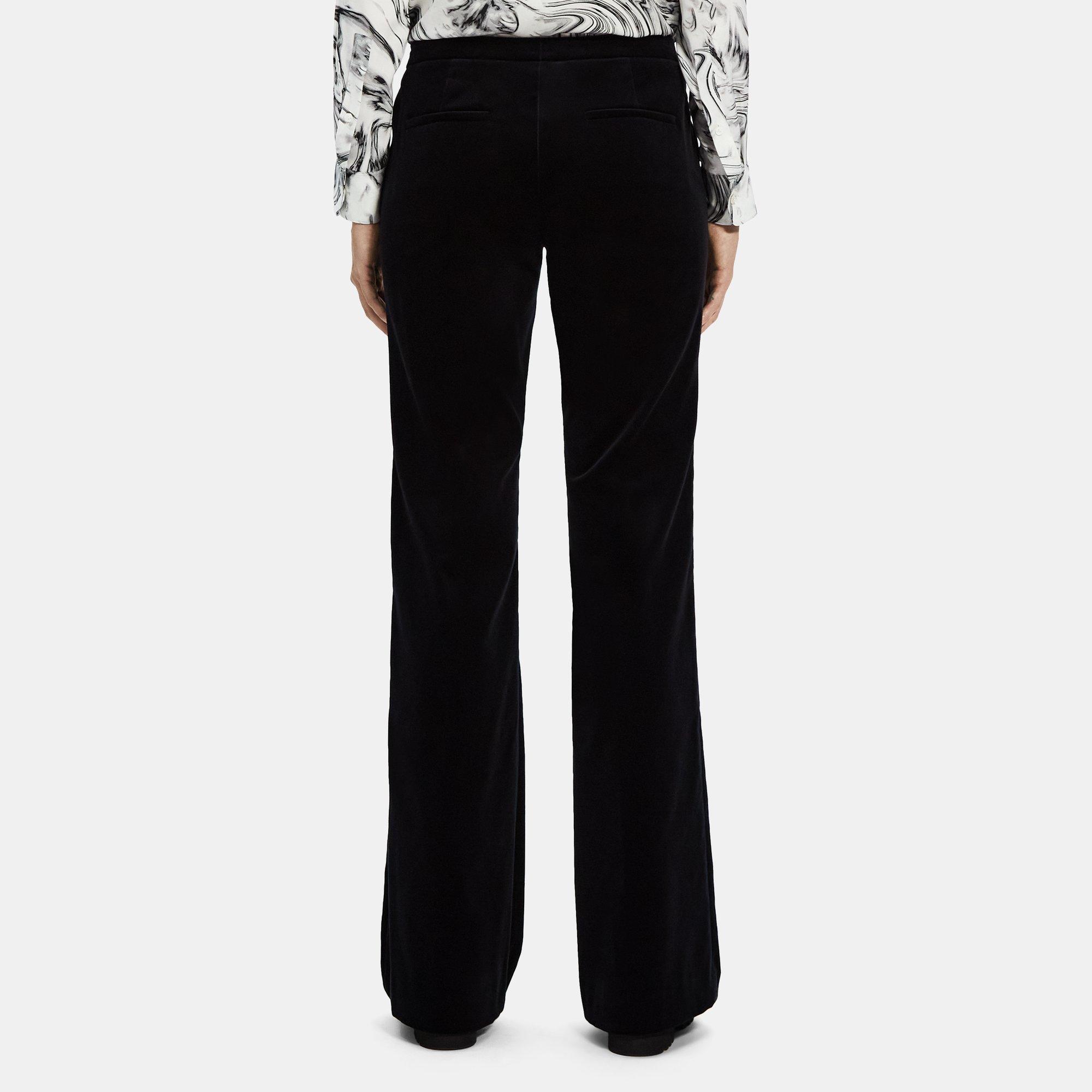 Italian Stretch Velvet Flare Trousers