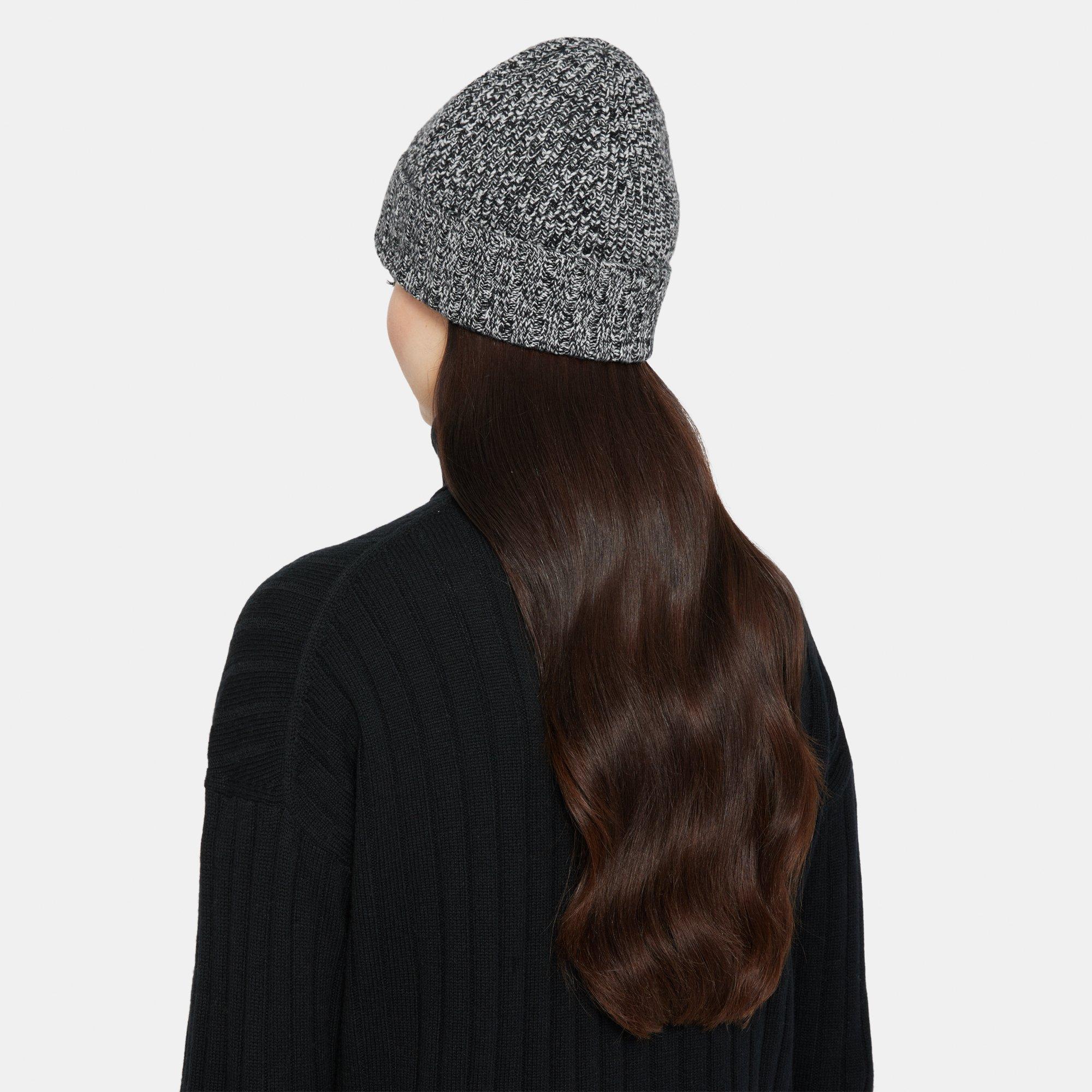 Theory Rib Knit Beanie in Wool-Cashmere