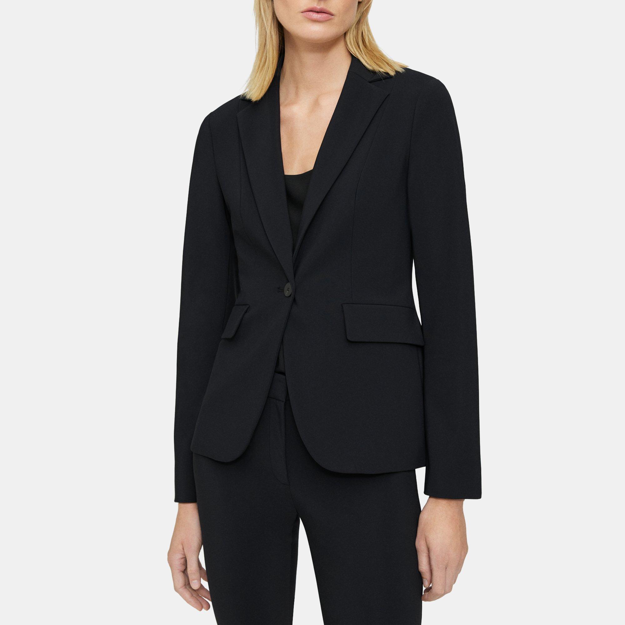 Theory Women's Riding Blazer B, Baltic, 0 : : Clothing