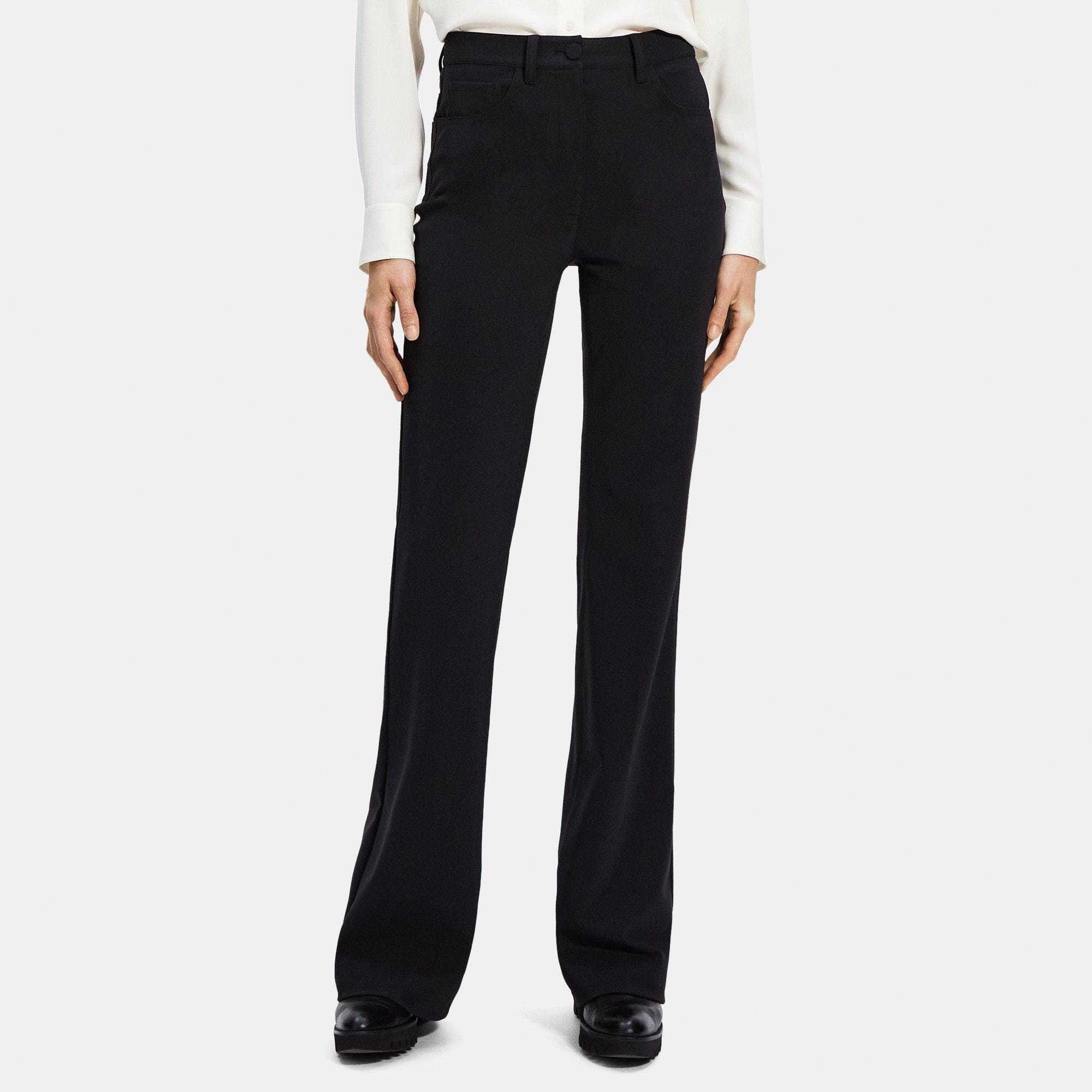 Theory Flared High-Waist Pant in Performance Knit