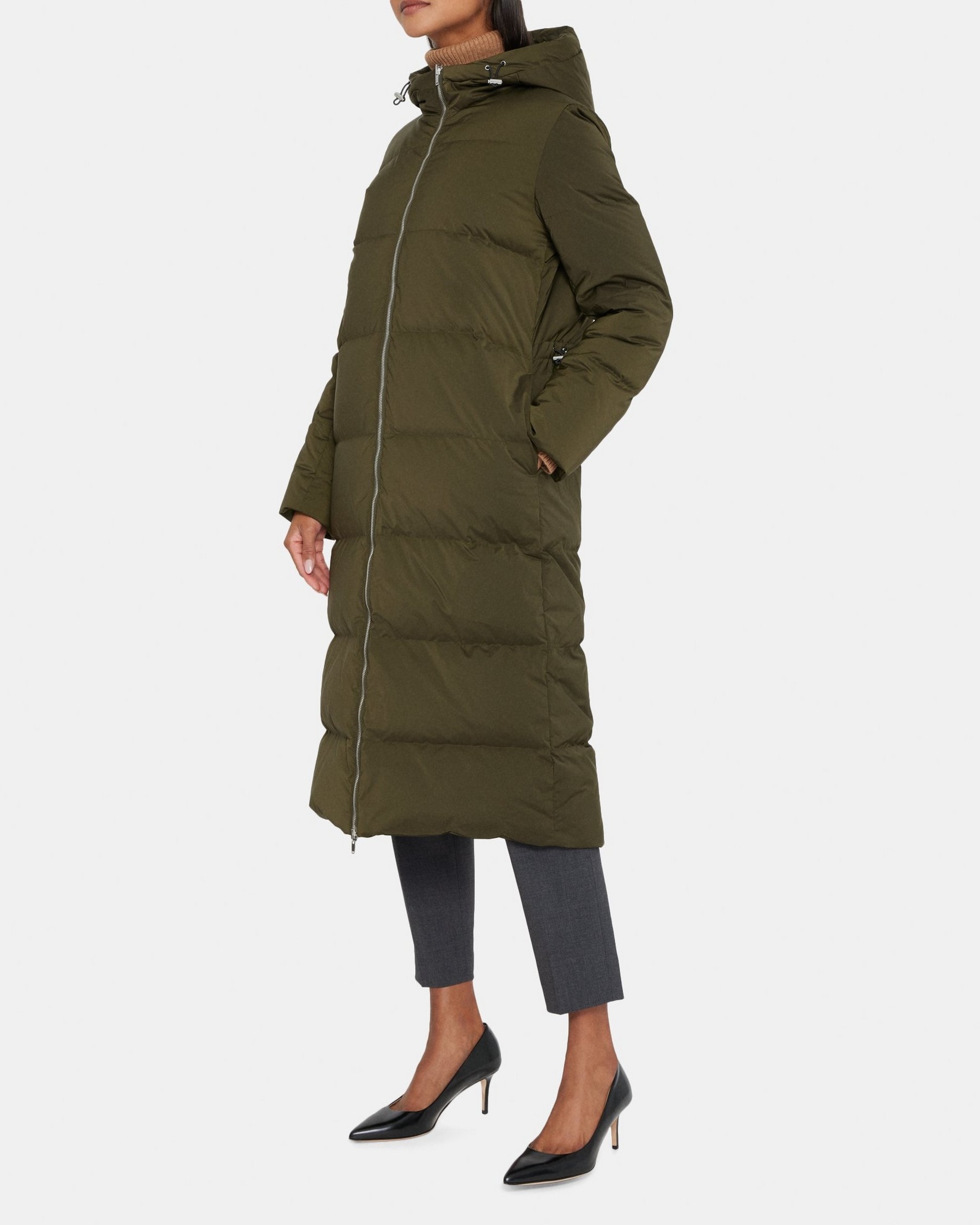 Hooded Puffer Coat in City Poly
