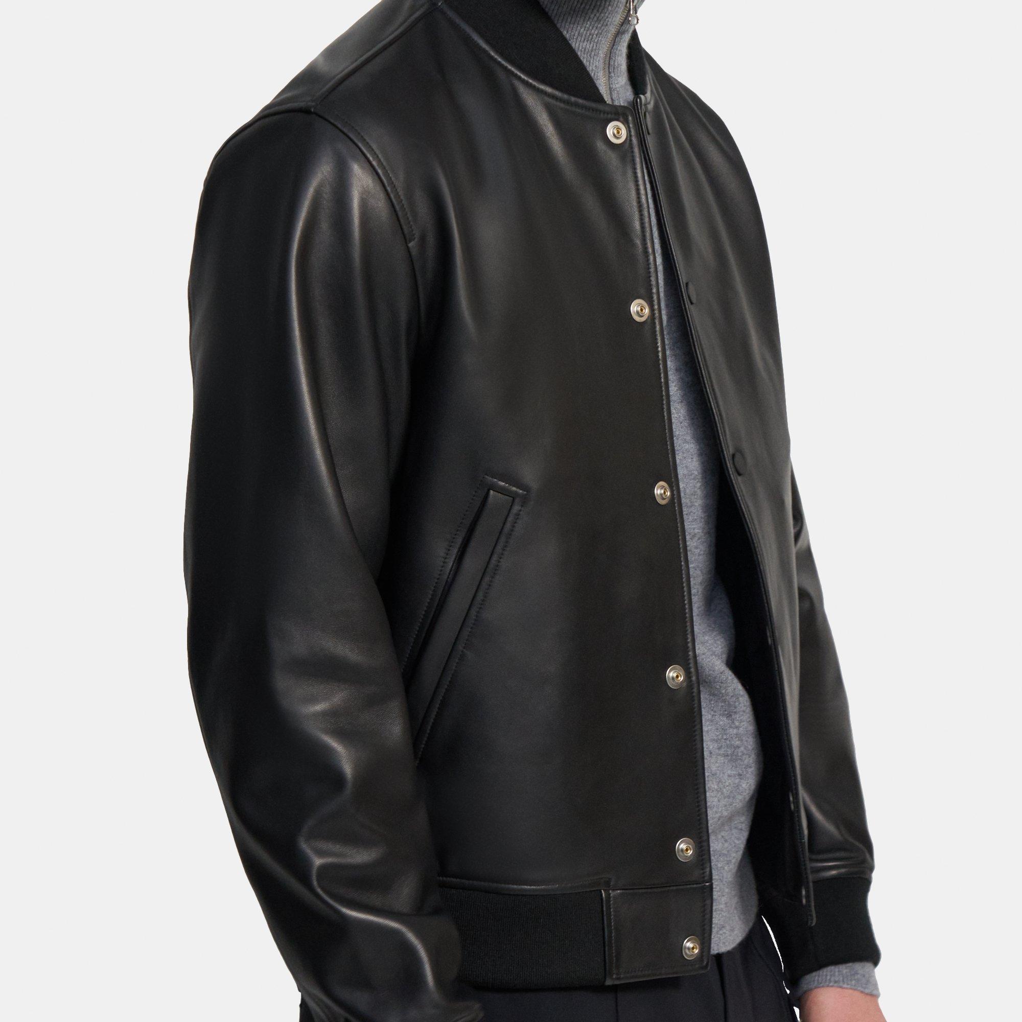 Theory Varsity Jacket in Leather & Suede - ShopStyle