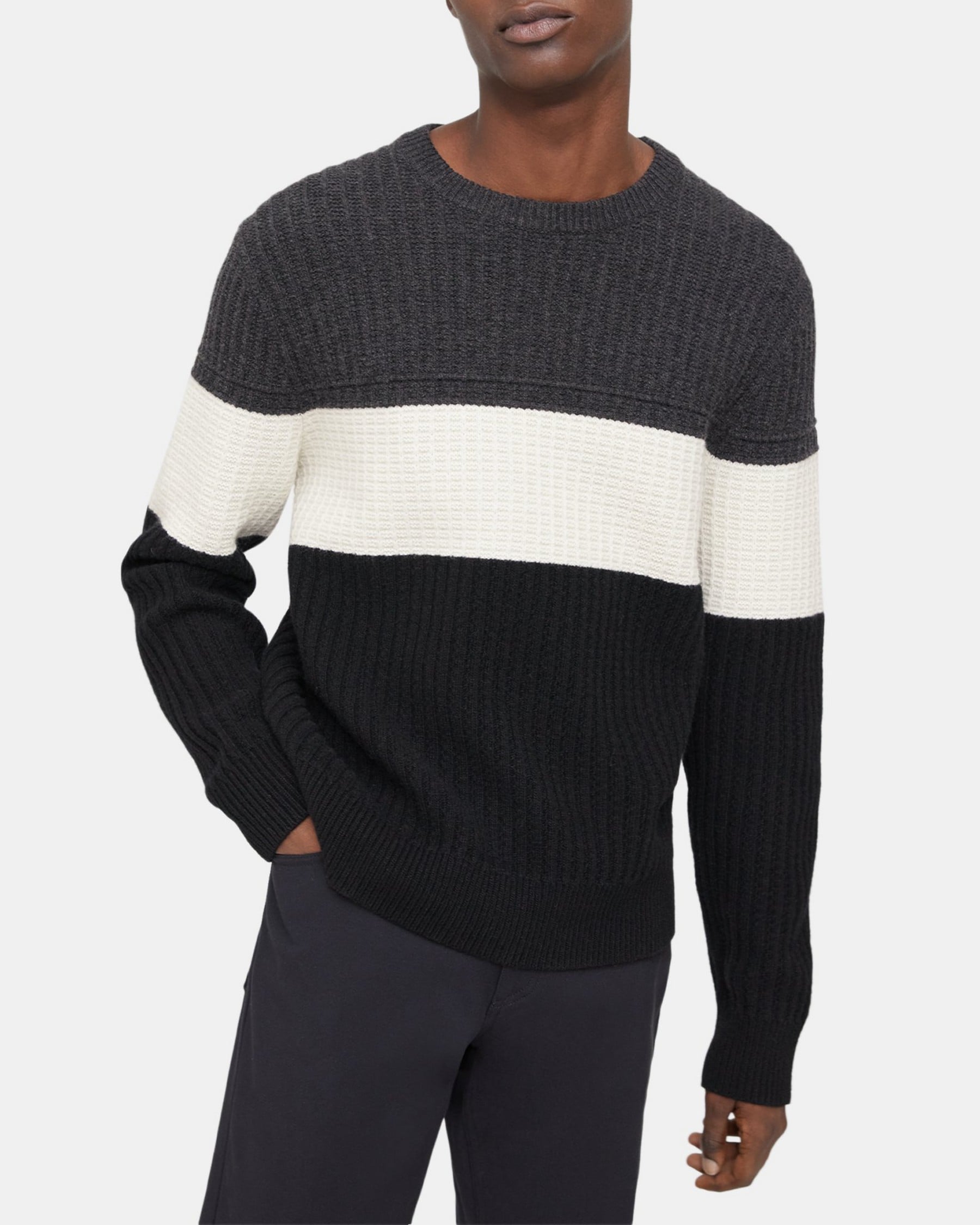 띠어리 Theory Crewneck Sweater in Wool-Cashmere,PESTLE MEL MULTI
