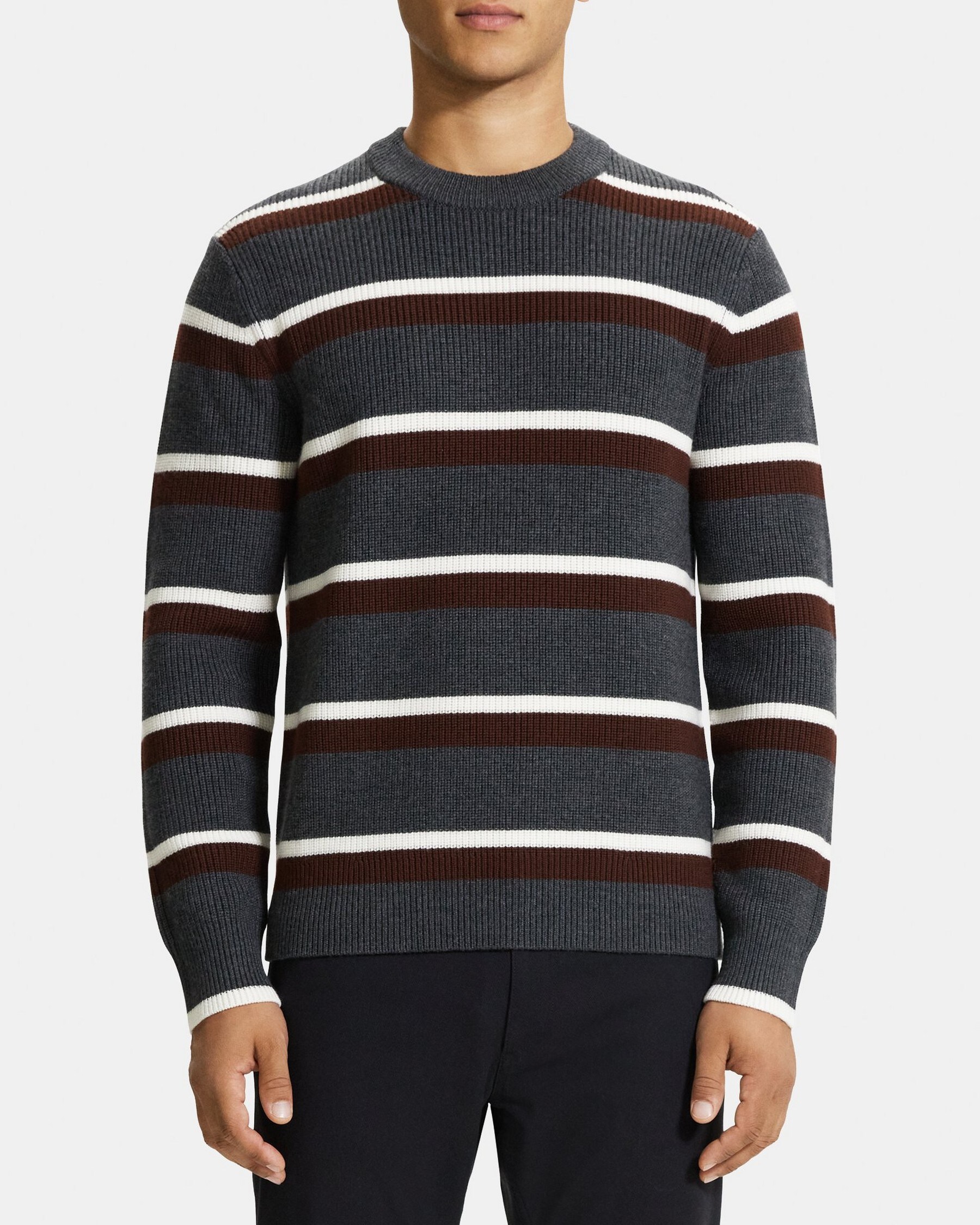 띠어리 Theory Striped Crewneck Sweater in Merino Wool,PESTLE MEL MULTI
