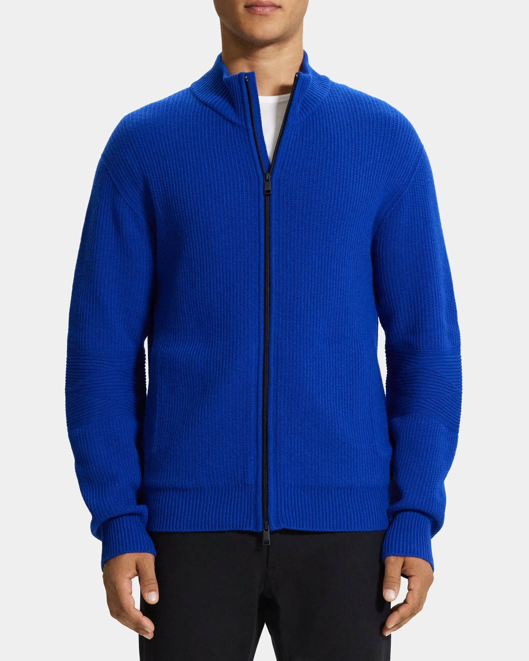 띠어리 Theory Full-Zip Cardigan in Merino Wool,KLEIN BLUE