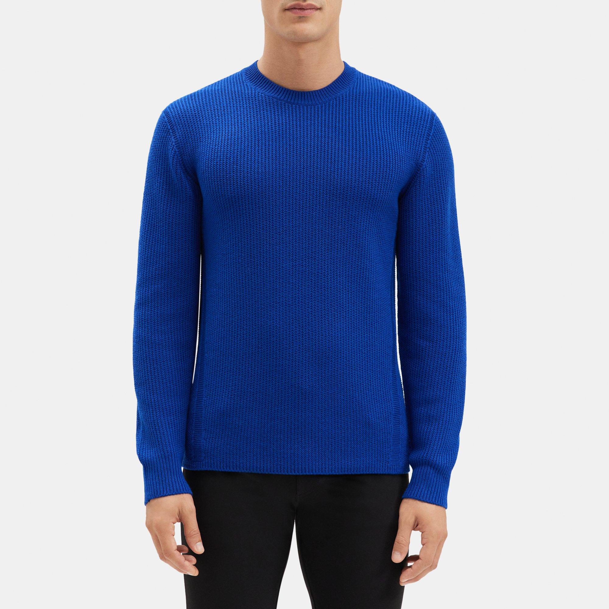 띠어리 Theory Crewneck Sweater in Merino Wool,KLEIN BLUE