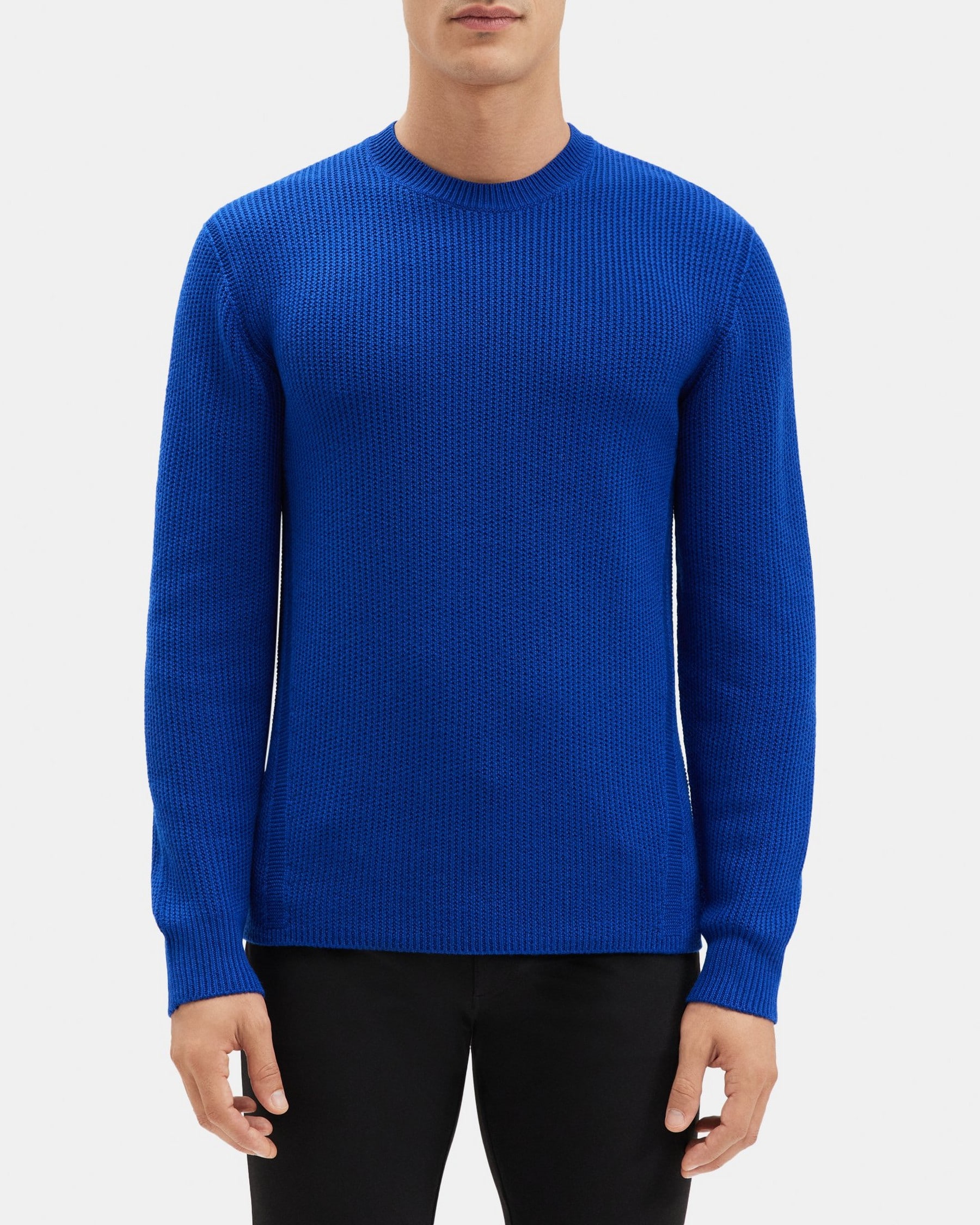 띠어리 Theory Crewneck Sweater in Merino Wool,KLEIN BLUE