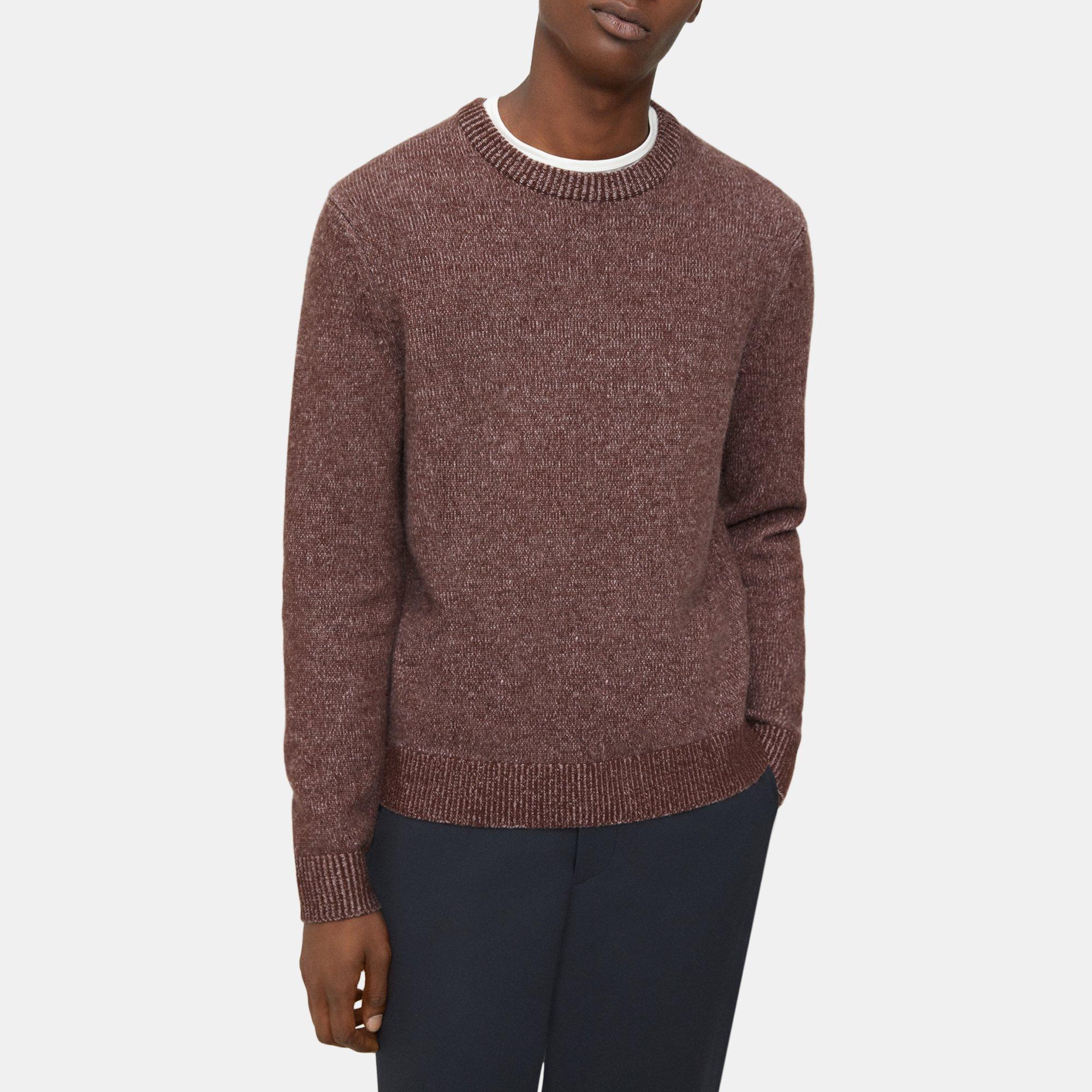 띠어리 Theory Crewneck Sweater in Wool-Cashmere,CHOCOLATE/MAUVE