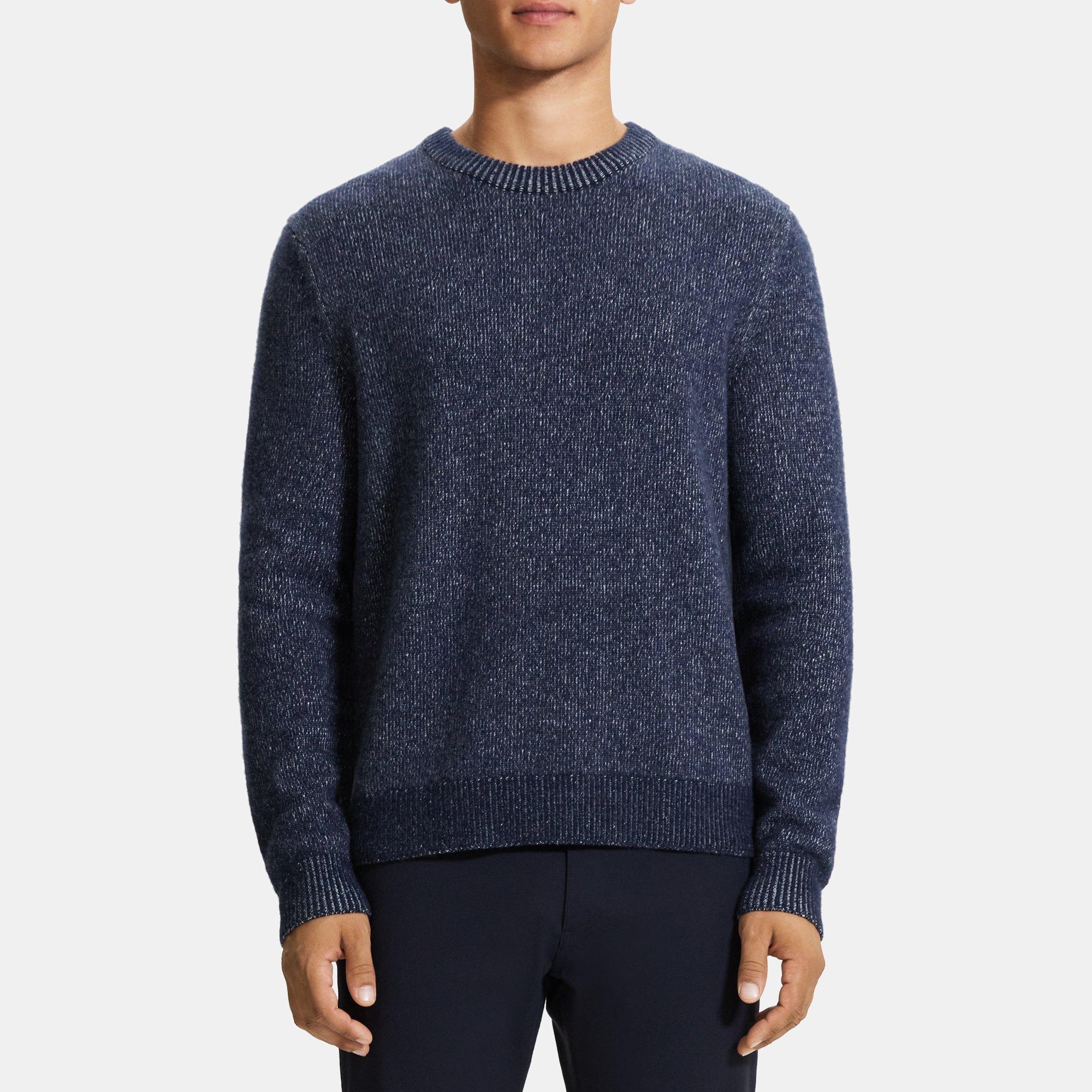 띠어리 Theory Crewneck Sweater in Wool-Cashmere,LIGHT BALTIC/STONE WHITE