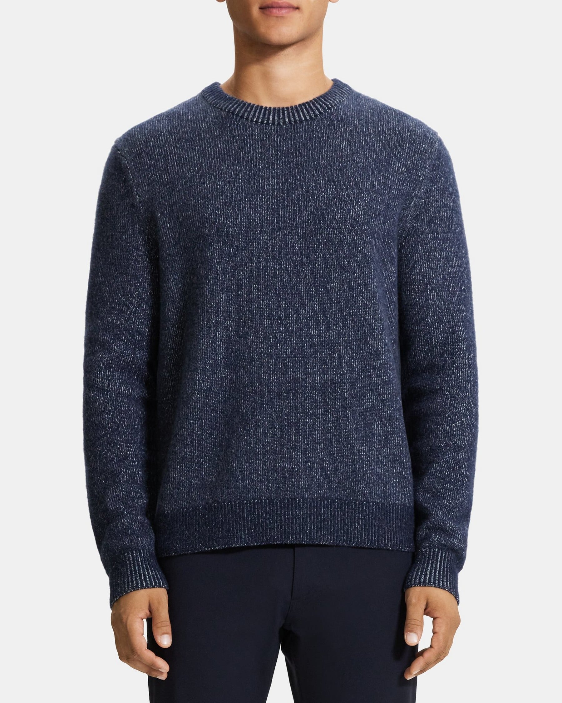 띠어리 Theory Crewneck Sweater in Wool-Cashmere,LIGHT BALTIC/STONE WHITE