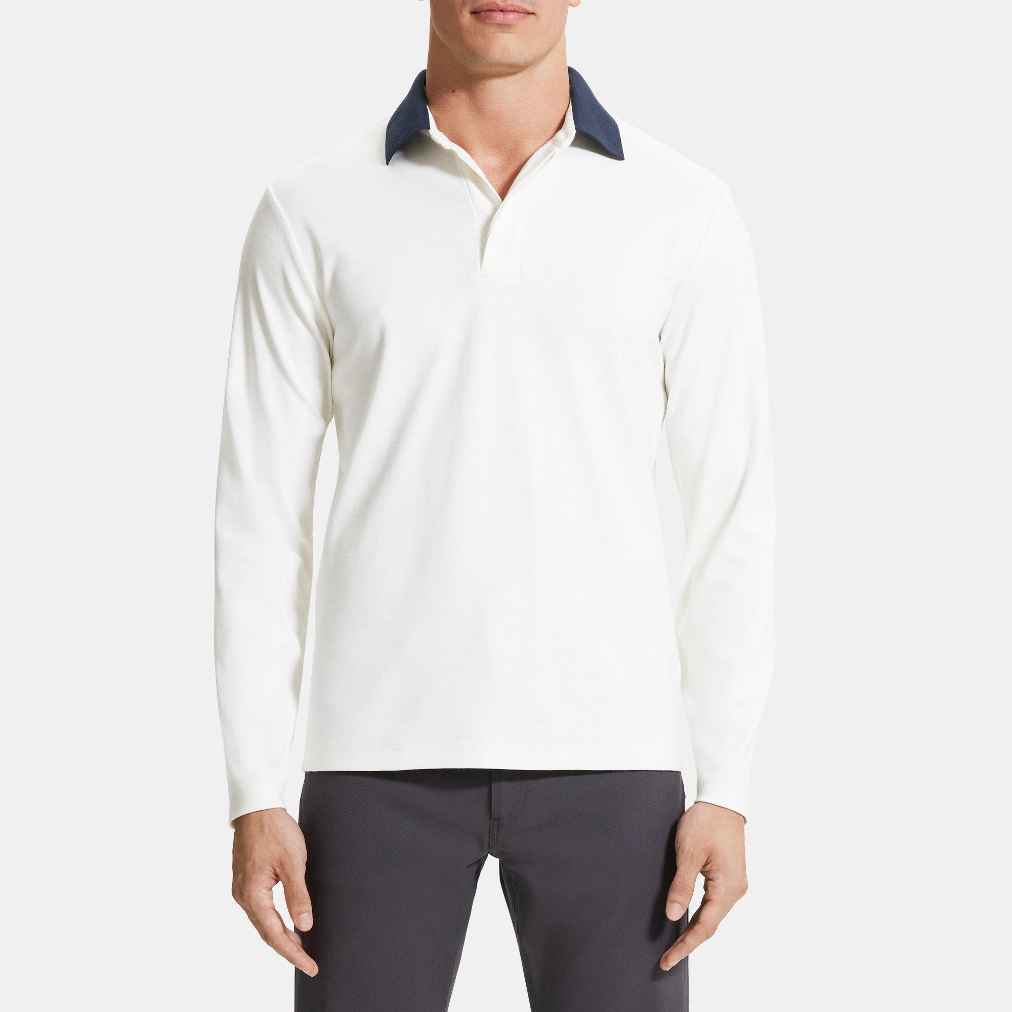Modal Jersey Polo Long-Sleeve Shirt | Theory Outlet