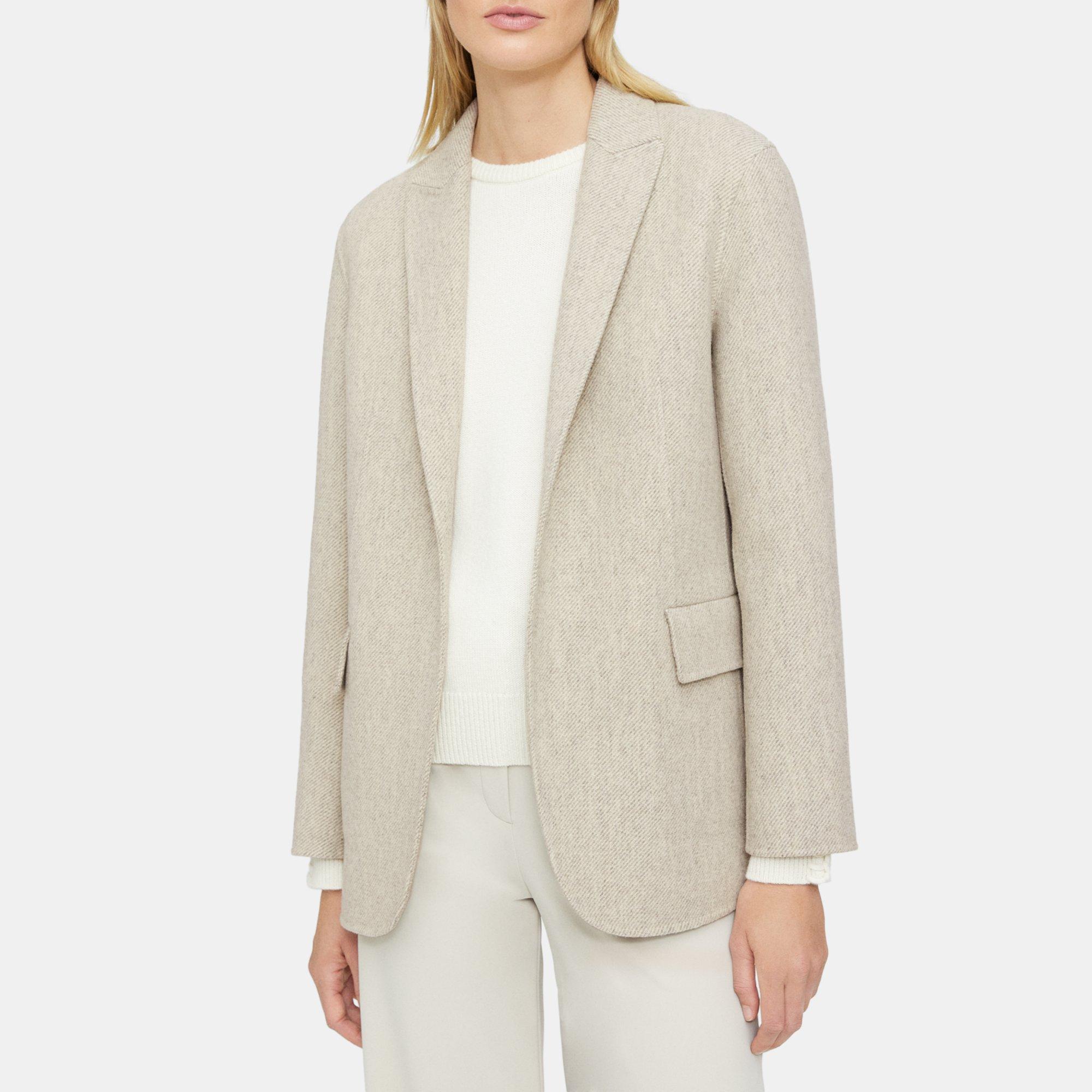 Relaxed Blazer in Double-Face Wool Twill