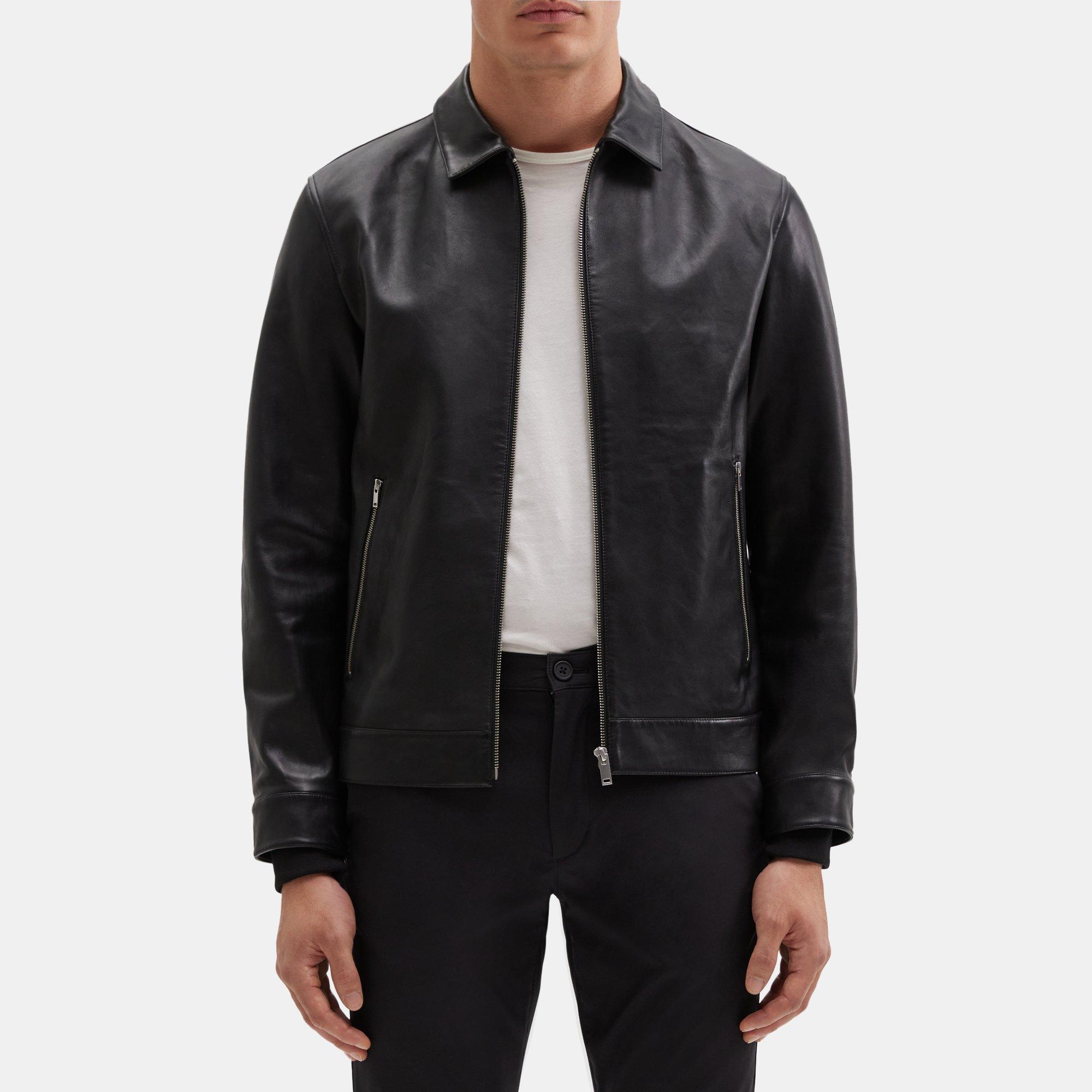 Theory leather clearance bomber